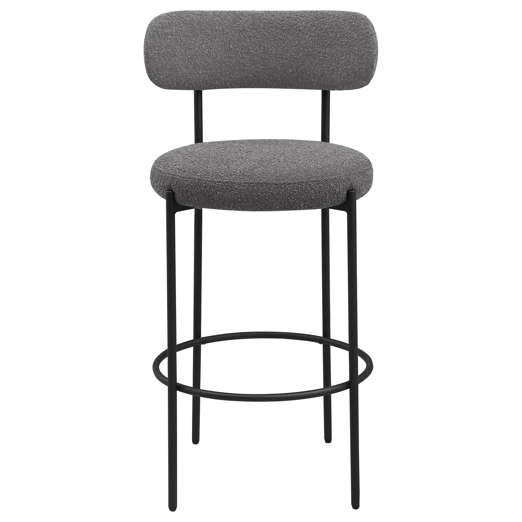 Viola Boucle Upholstered Bar Chair Grey (Set of 2) - Tampa Furniture Outlet