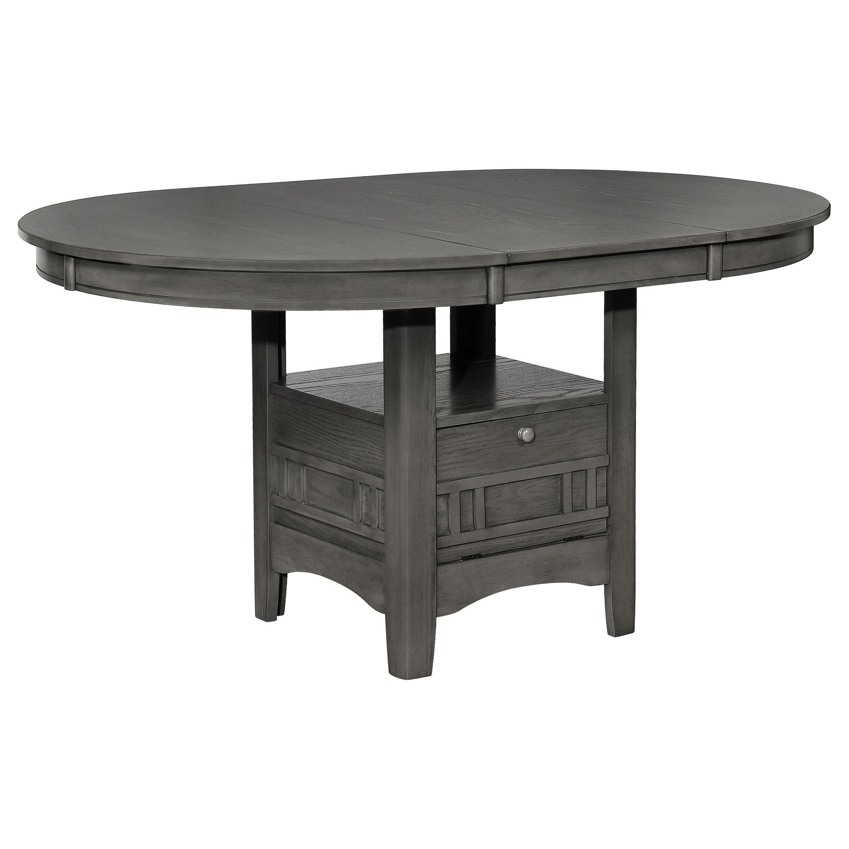 Lavon 5-piece Oval Extension Leaf Dining Set Medium Grey - Tampa Furniture Outlet