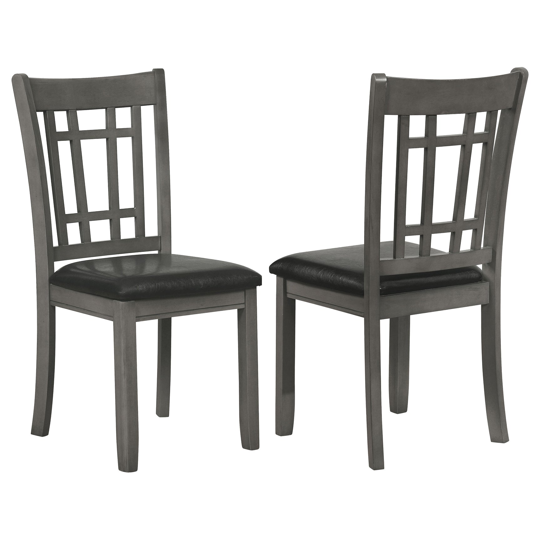 Tampa Furniture Outlet - Coaster - Lavon Wood Dining Side Chair Black and Medium Grey (Set of 2) - 108212