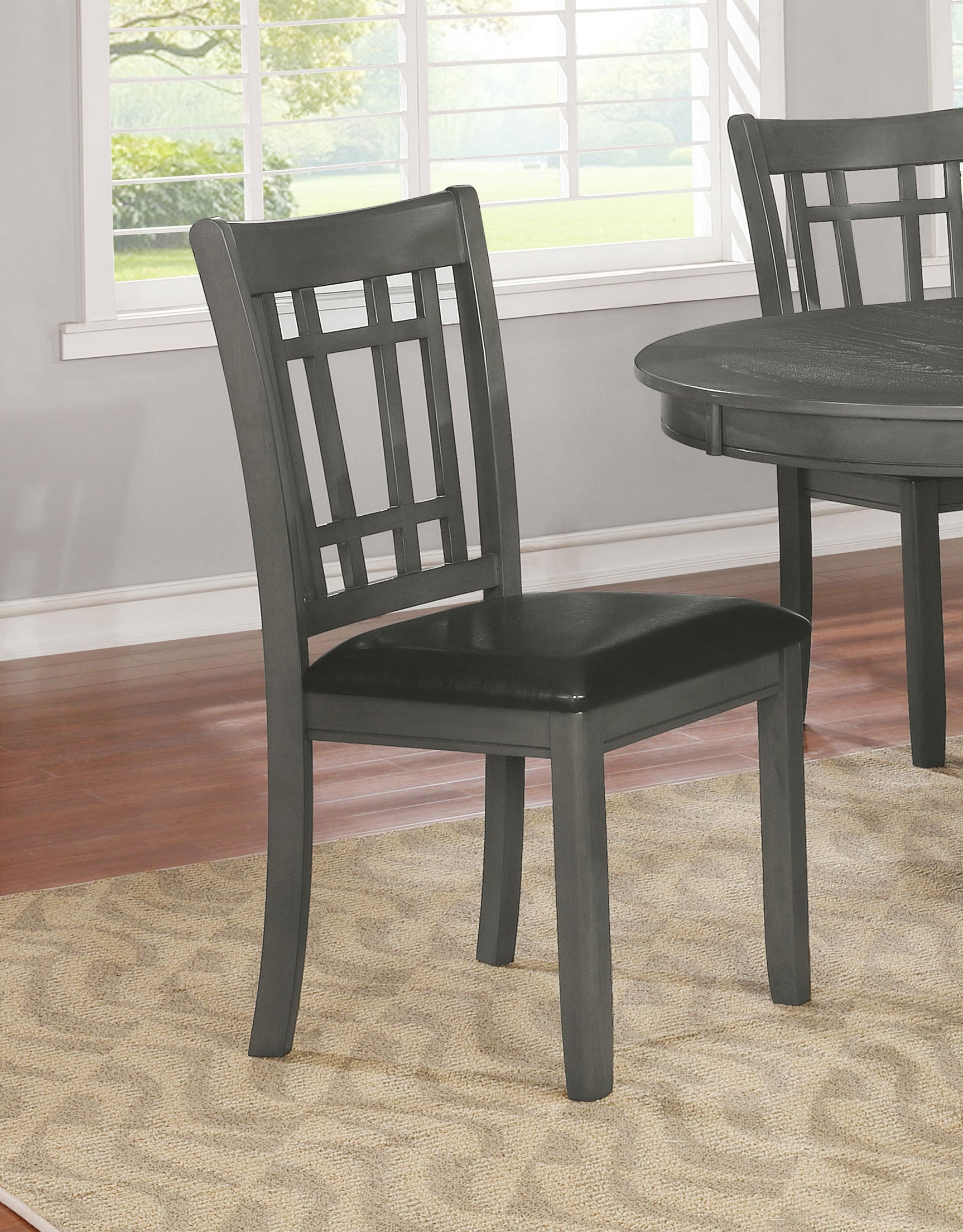 Lavon Wood Dining Side Chair Black and Medium Grey (Set of 2) - Tampa Furniture Outlet
