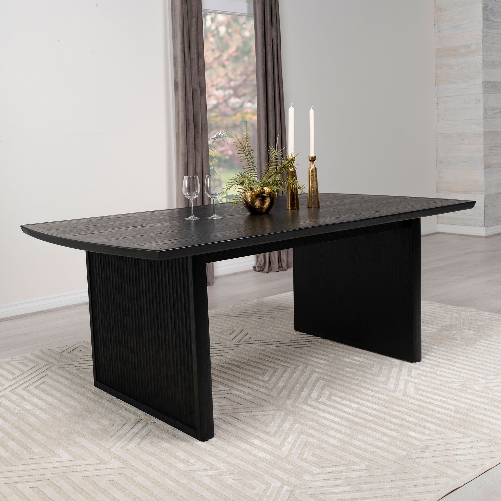 Brookmead 100-inch Extension Leaf Dining Table Black - Tampa Furniture Outlet
