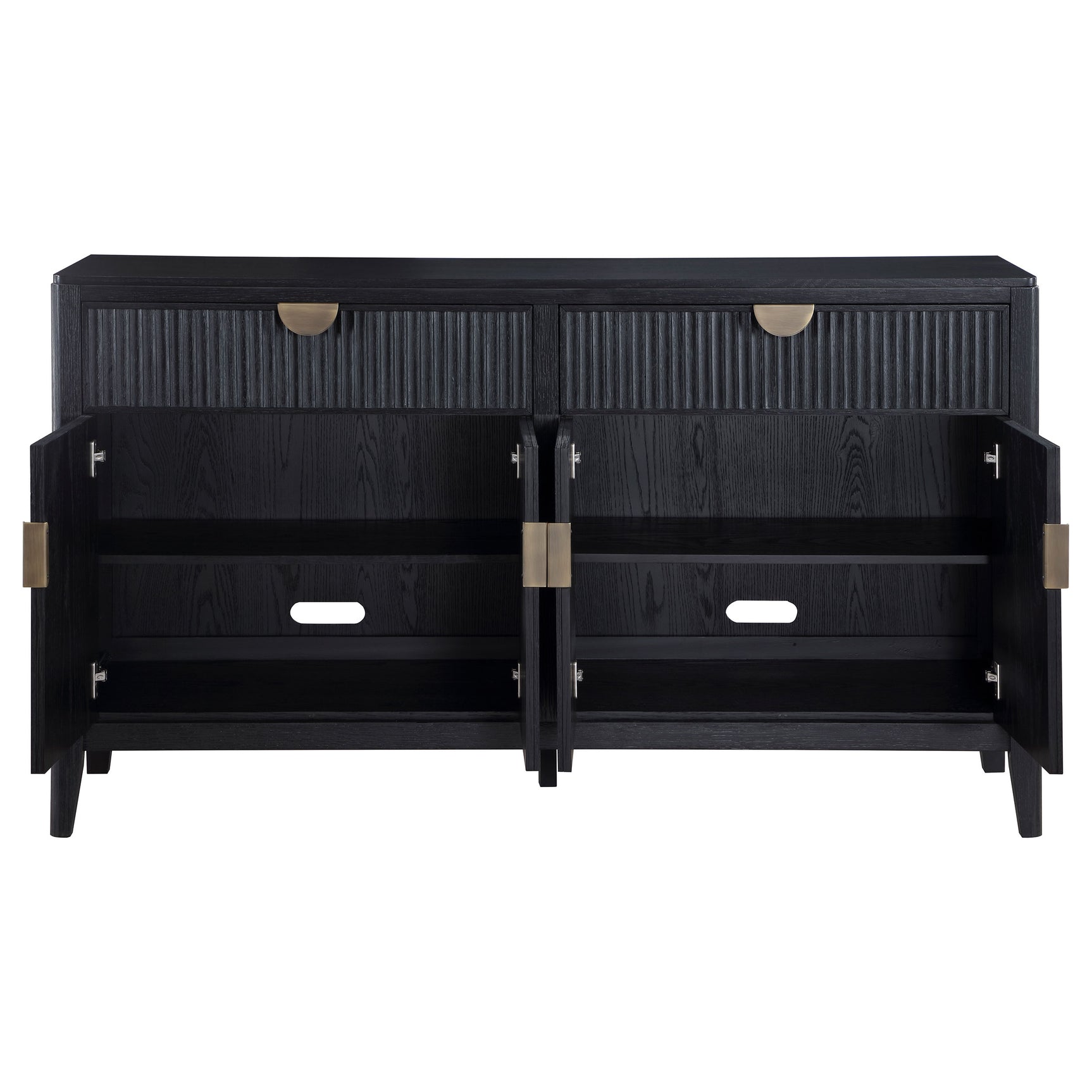 Brookmead 4-door Sideboard Buffet Storage Cabinet Black - Tampa Furniture Outlet
