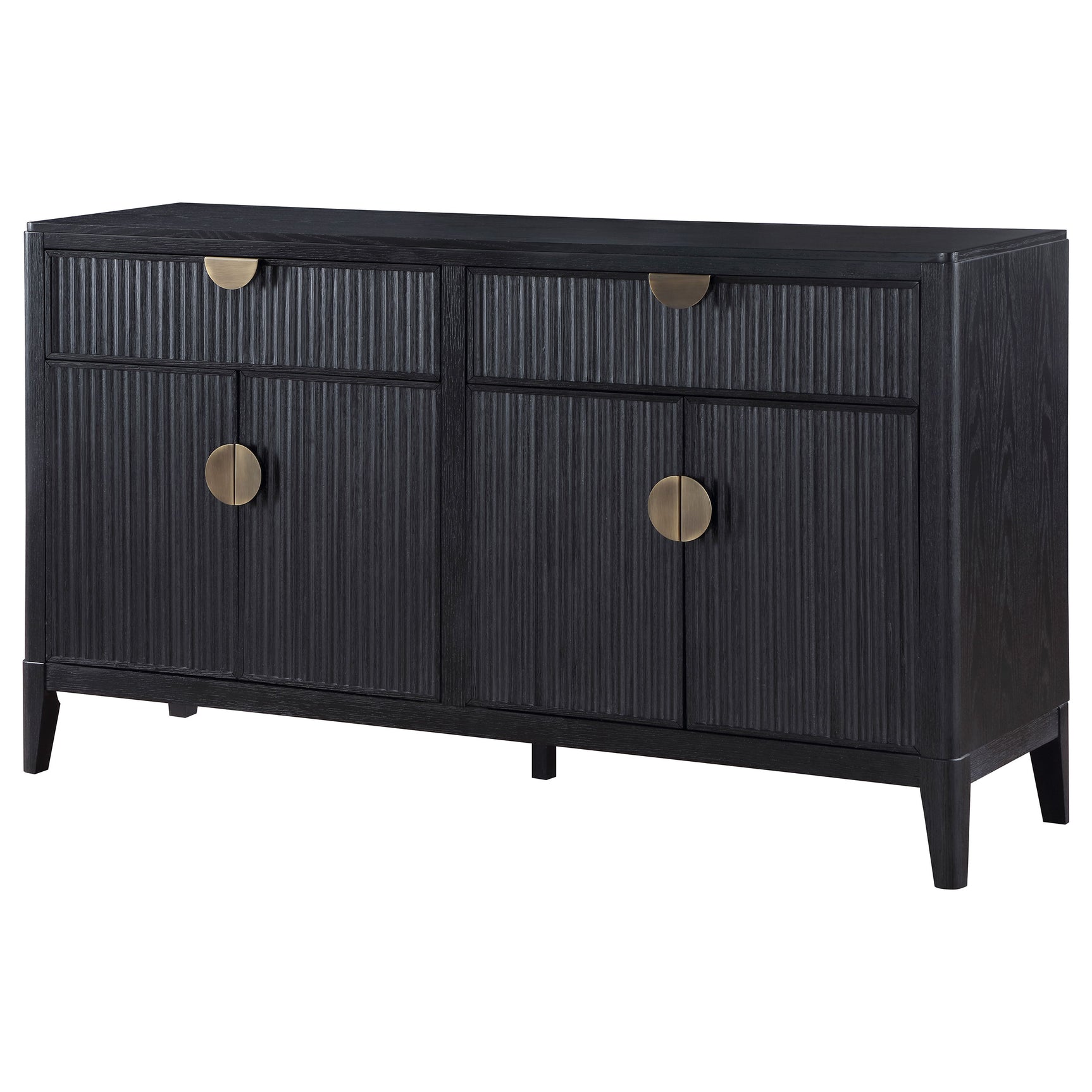 Brookmead 4-door Sideboard Buffet Storage Cabinet Black - Tampa Furniture Outlet