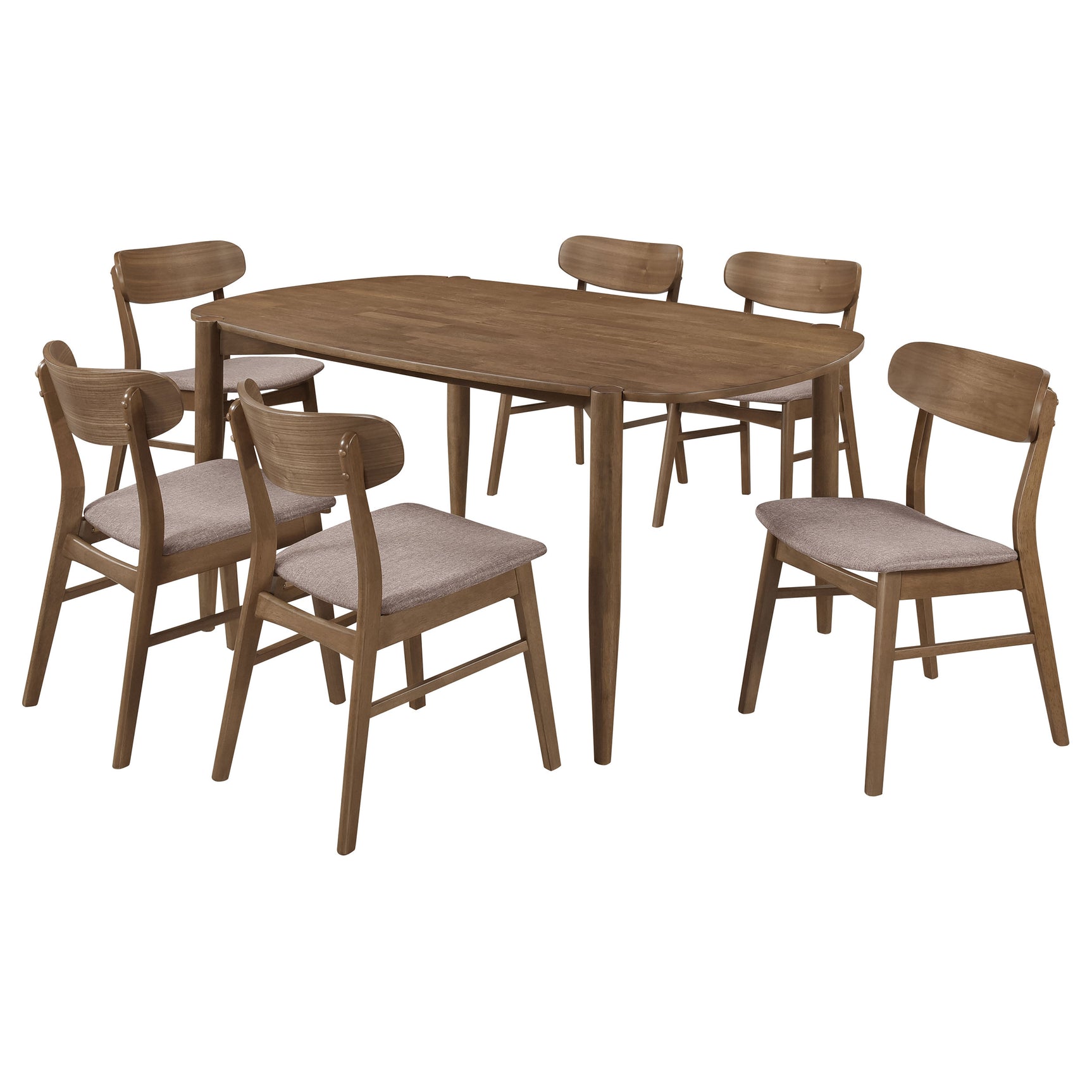 Dortch 7-piece Oval Solid Wood Dining Set Walnut - Tampa Furniture Outlet