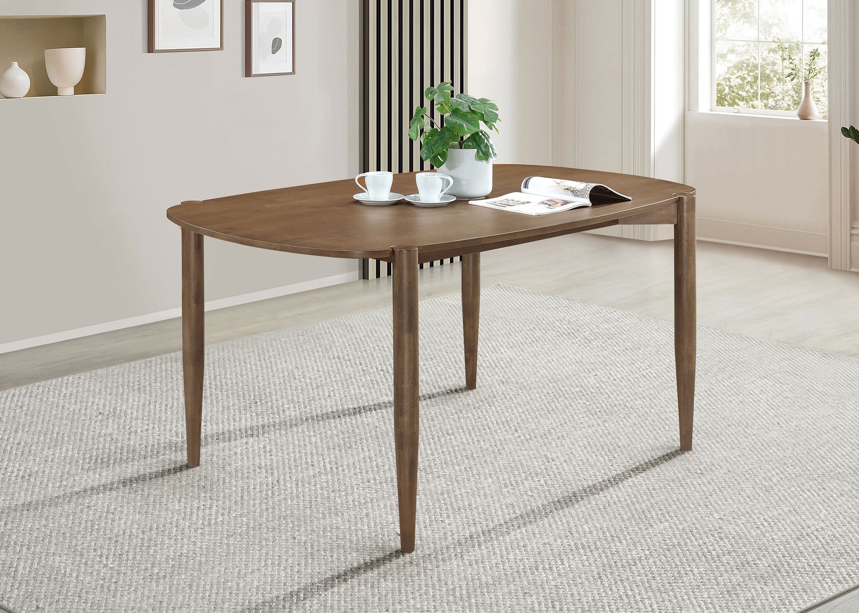 Dortch Oval 63-inch Solid Wood Dining Table Walnut - Tampa Furniture Outlet