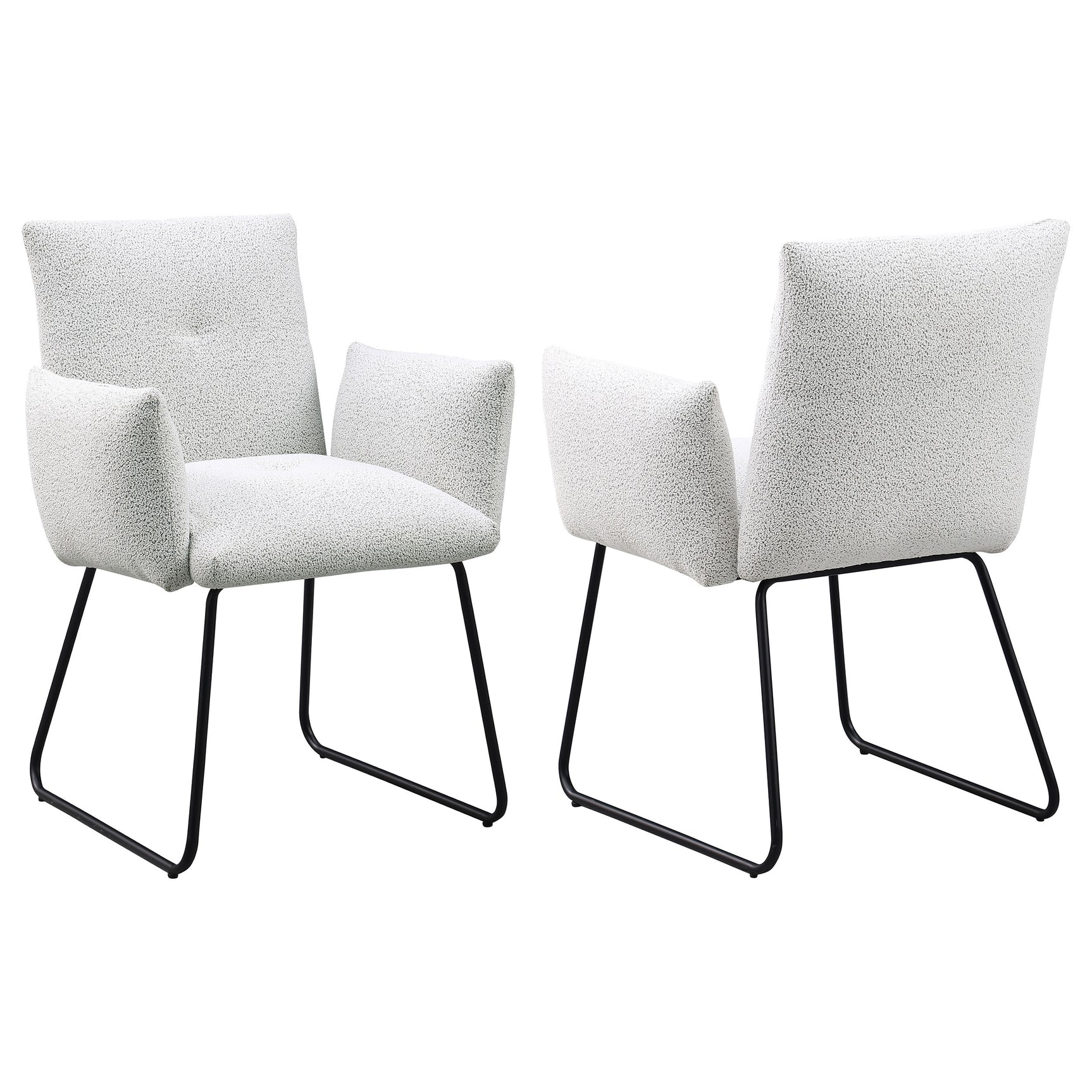 Tampa Furniture Outlet - Coaster - Ackland Upholstered Dining Arm Chair Light Grey (Set of 2) - 108492