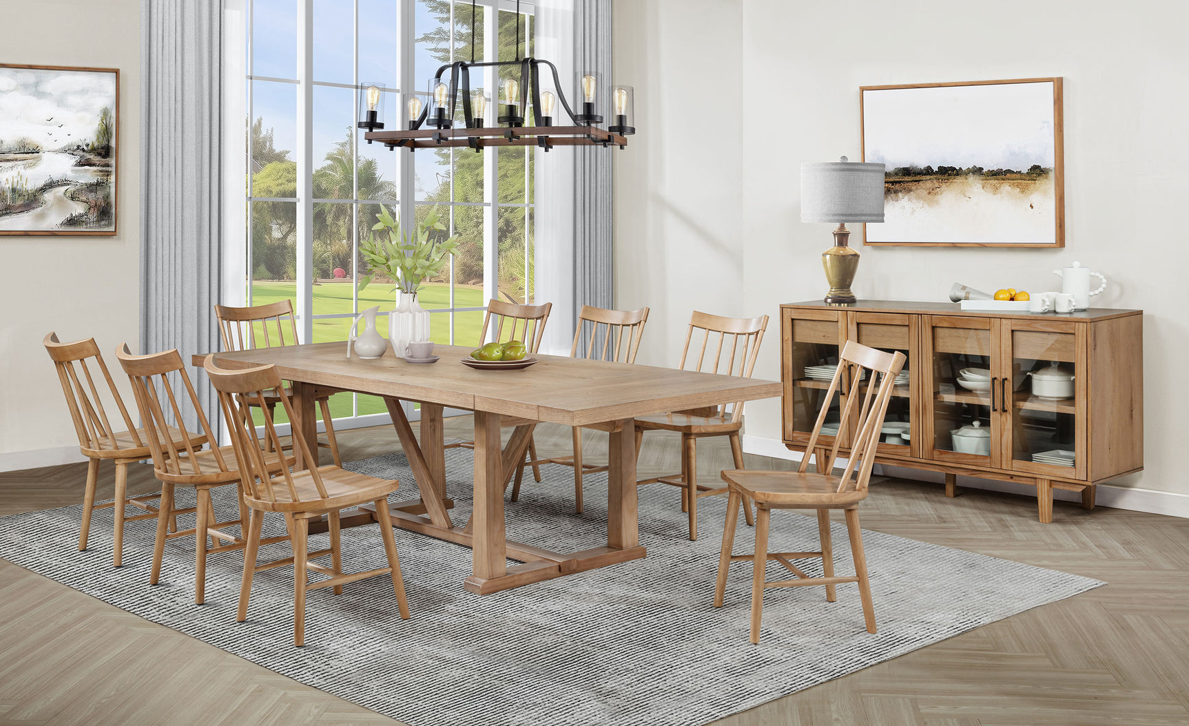 Tampa Furniture Outlet - Coaster - Middleton 10-piece Extension Leaf Dining Set Natural Brown - 108541-S10N