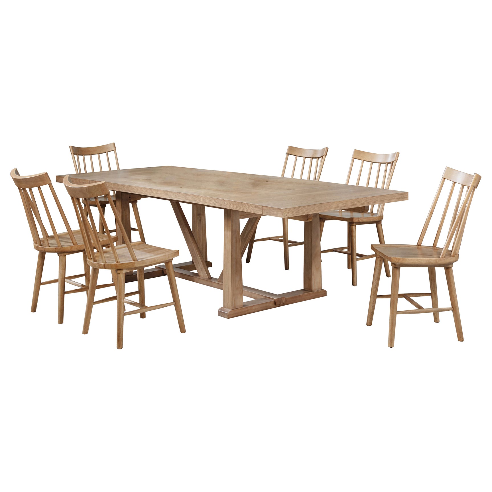 Middleton 7-piece Extension Leaf Dining Set Natural Brown - Tampa Furniture Outlet