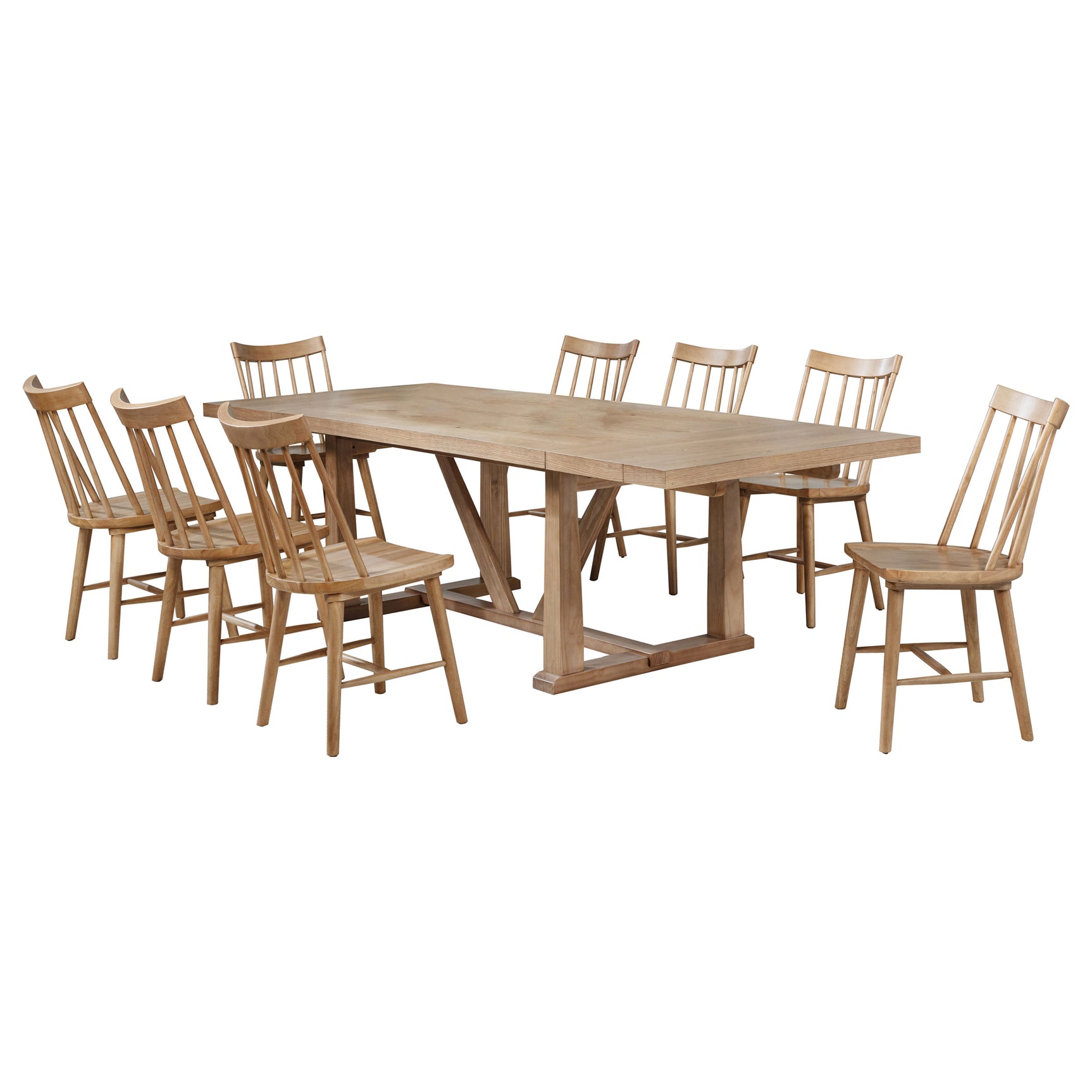 Middleton 9-piece Extension Leaf Dining Set Natural Brown - Tampa Furniture Outlet
