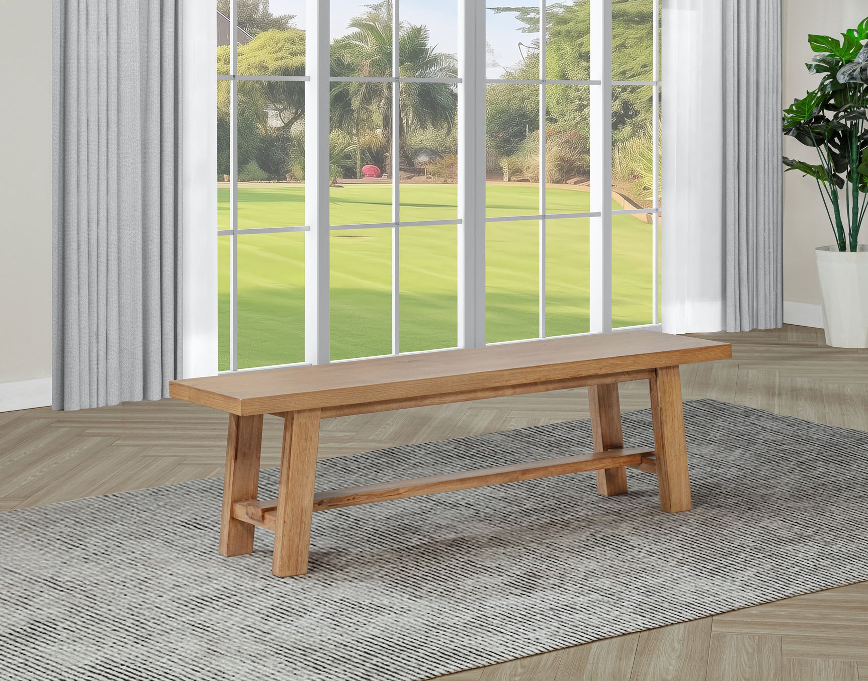 Middleton 60-inch Wood Backless Dining Bench Natural Brown - Tampa Furniture Outlet