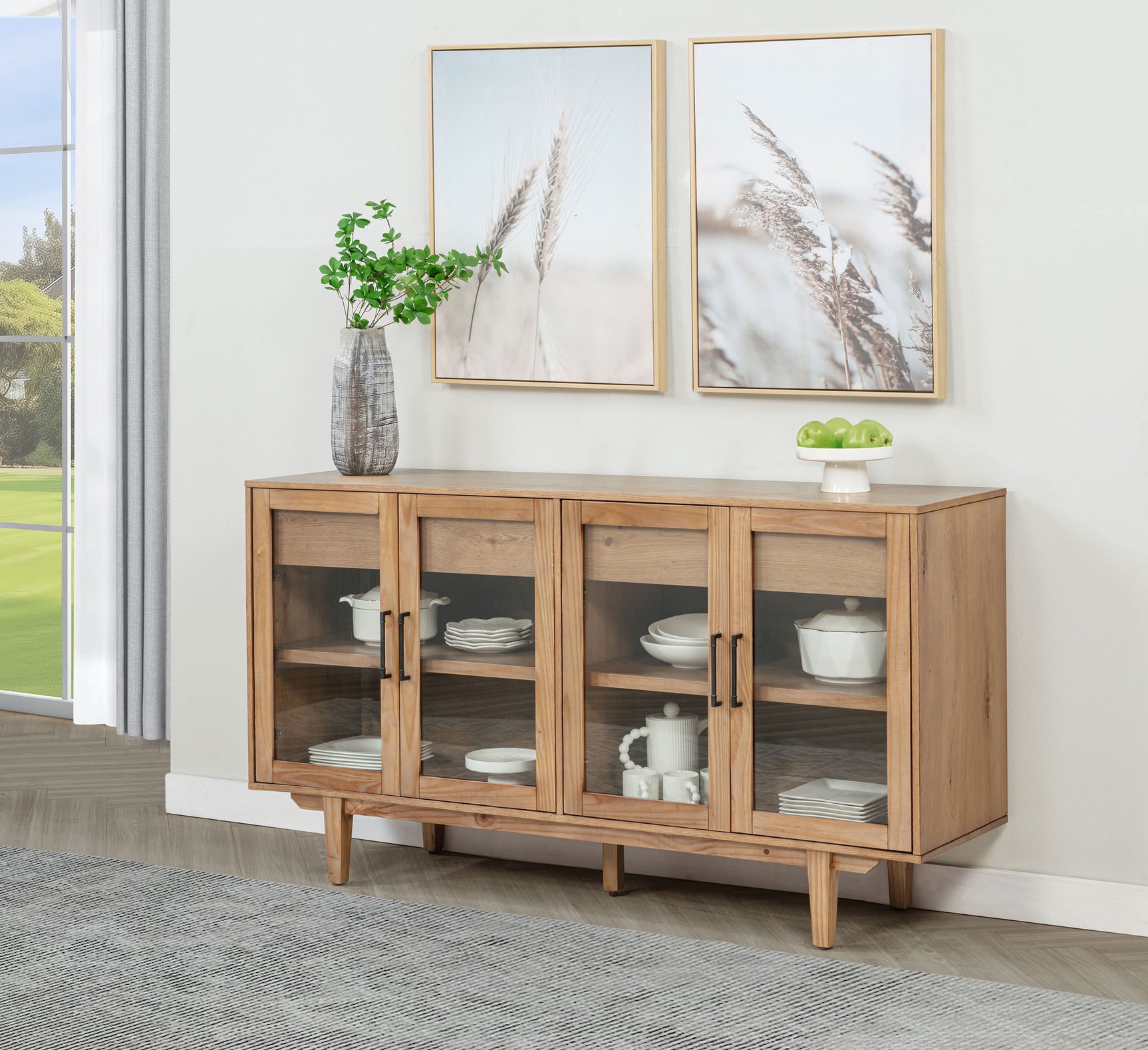 Middleton 4-door Sideboard Server with Dual Drawers Natural - Tampa Furniture Outlet
