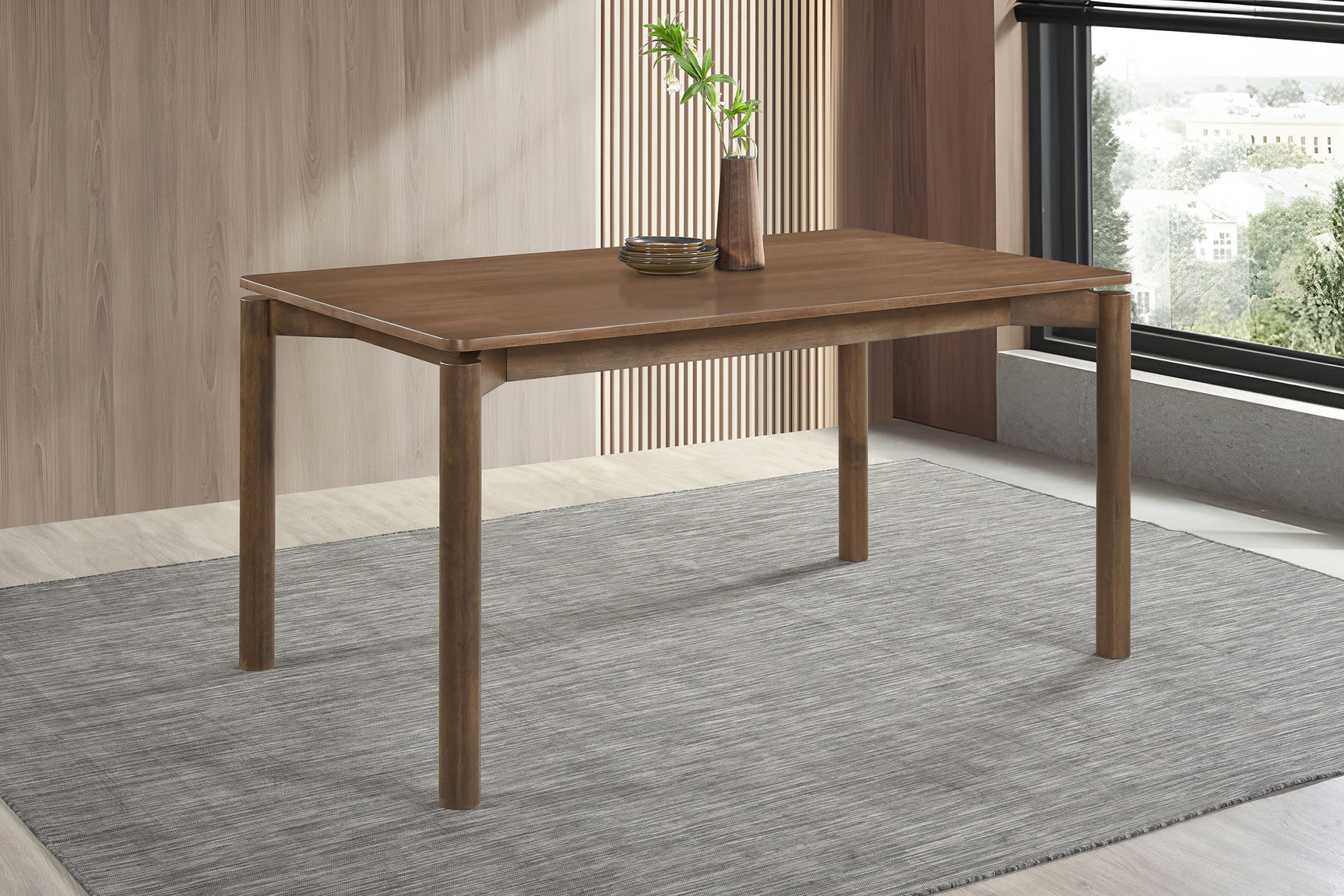 Parkridge 59-inch Rectangular Dining Table Natural Walnut - Tampa Furniture Outlet