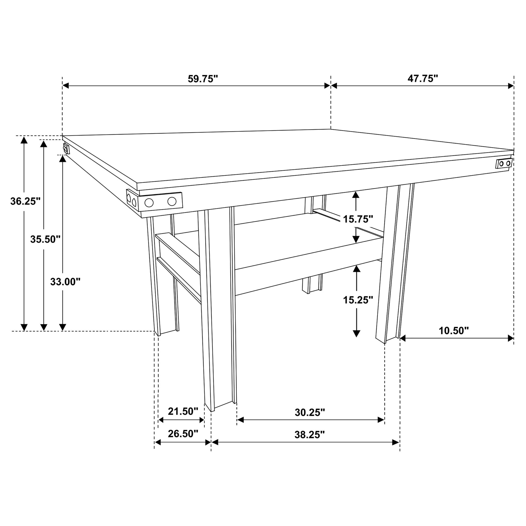 Patterson 60-inch Counter Height Dining Table Mango Oak - Tampa Furniture Outlet