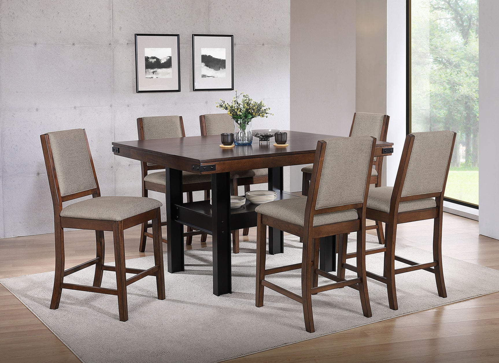 Patterson 60-inch Counter Height Dining Table Mango Oak - Tampa Furniture Outlet