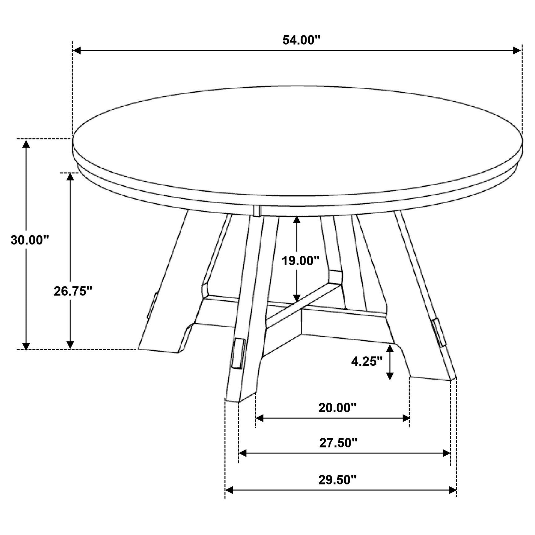 Danvers Round 54-inch Wood Dining Table Brown Oak - Tampa Furniture Outlet