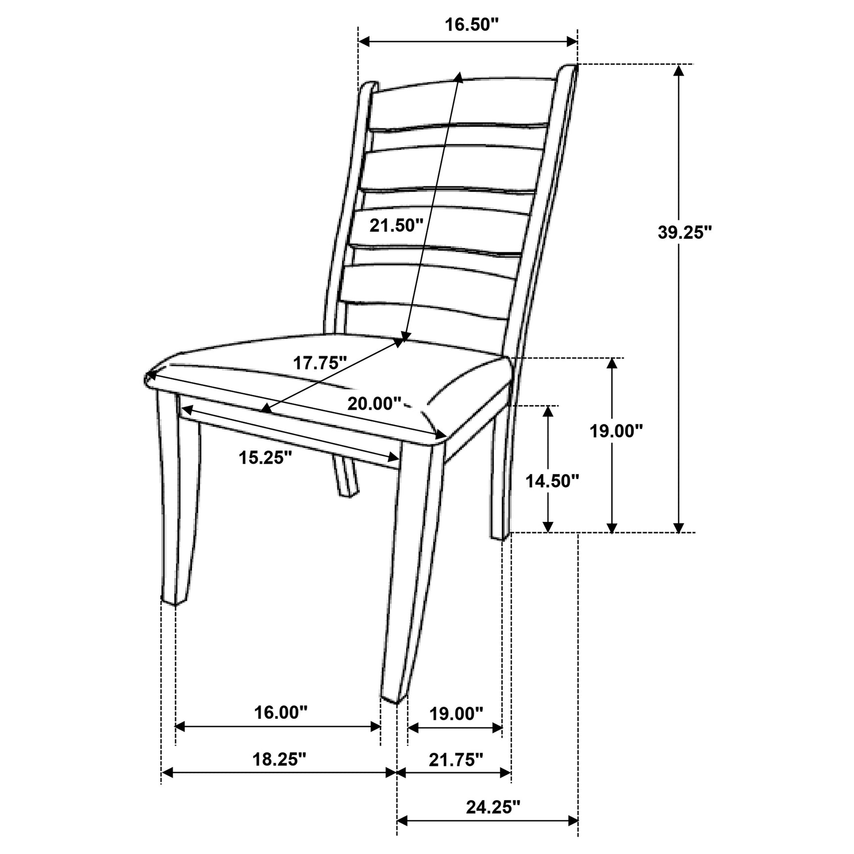 Danvers Wood Dining Side Chair Brown Oak (Set of 2) - Tampa Furniture Outlet