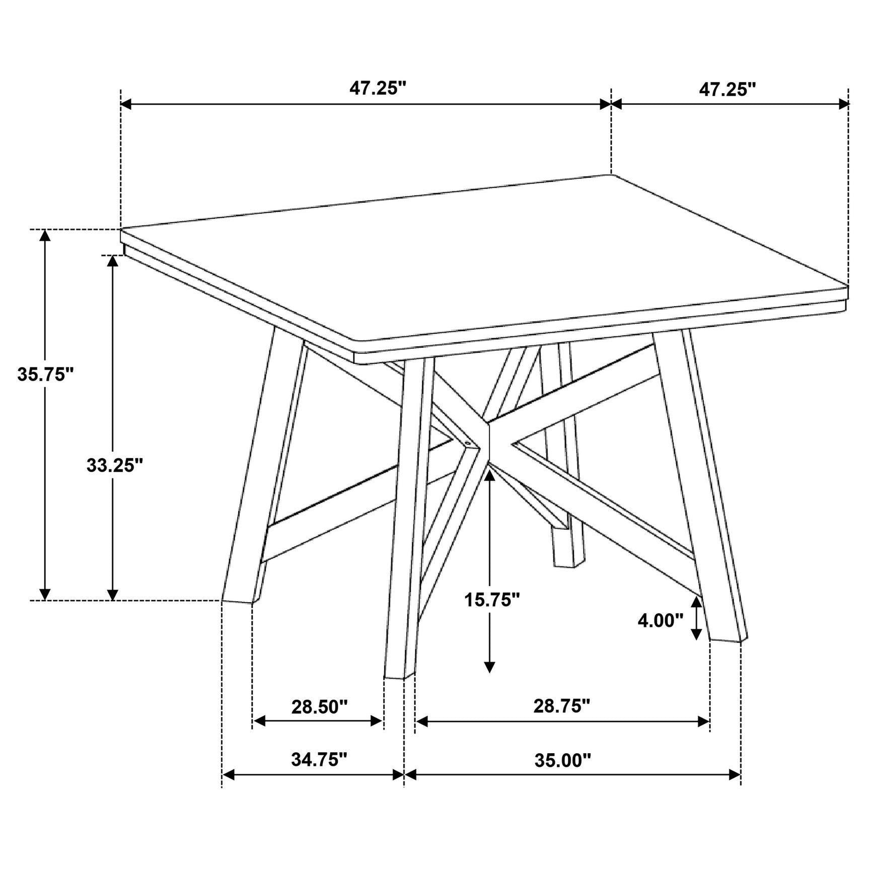 Canfield 47-inch Square Counter Height Dining Table Brown - Tampa Furniture Outlet