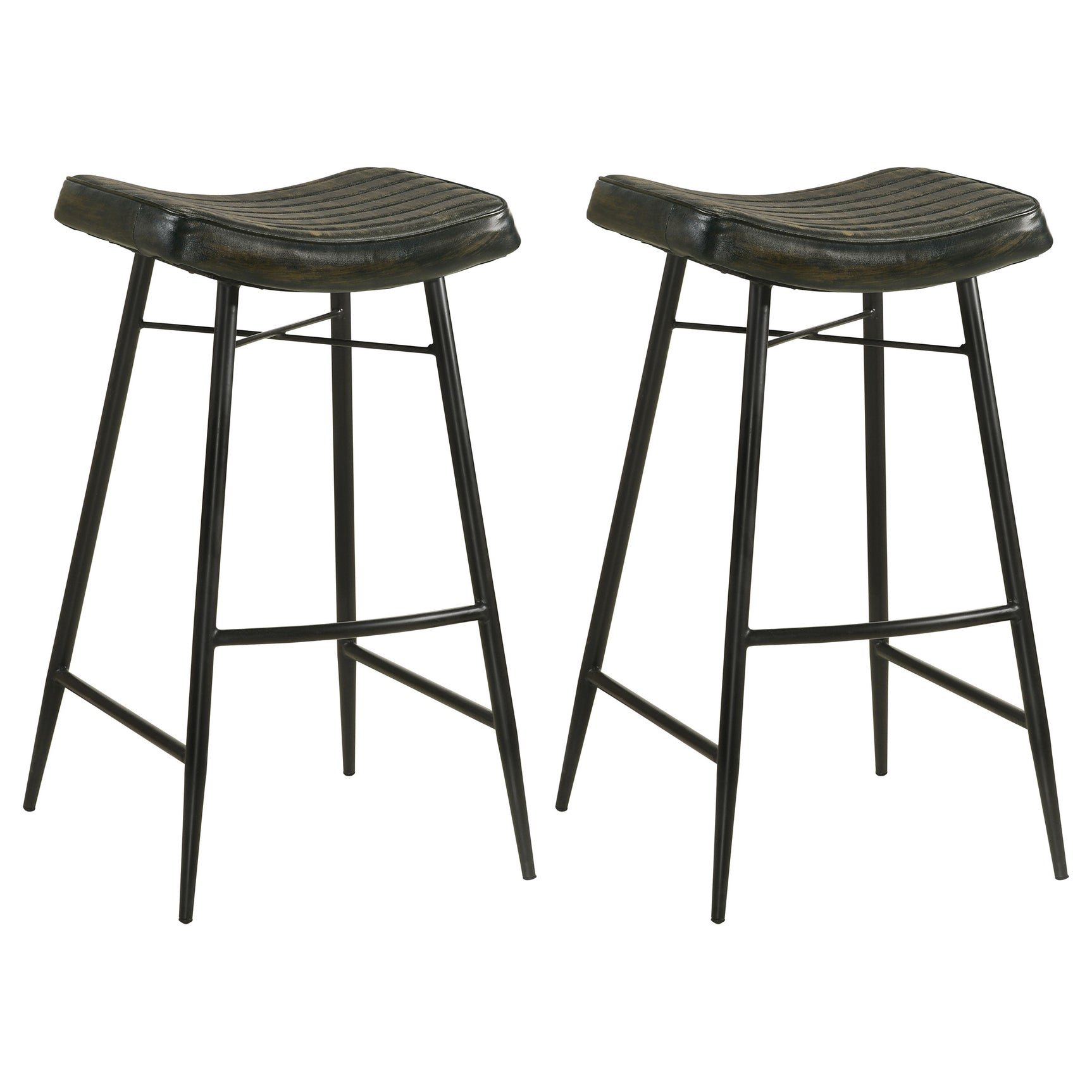 Tampa Furniture Outlet - Coaster - Bayu Leather Upholstered Bar Stool Espresso (Set of 2) - 109259