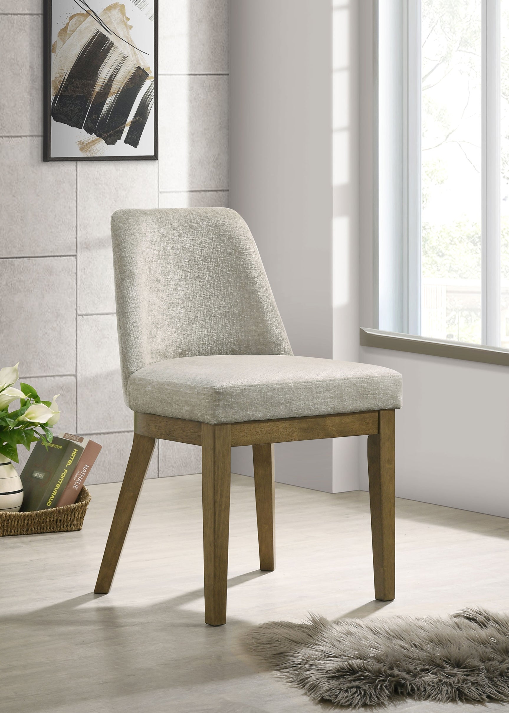 Castlewood Upholstered Side Chair Light Tan (Set of 2) - Tampa Furniture Outlet