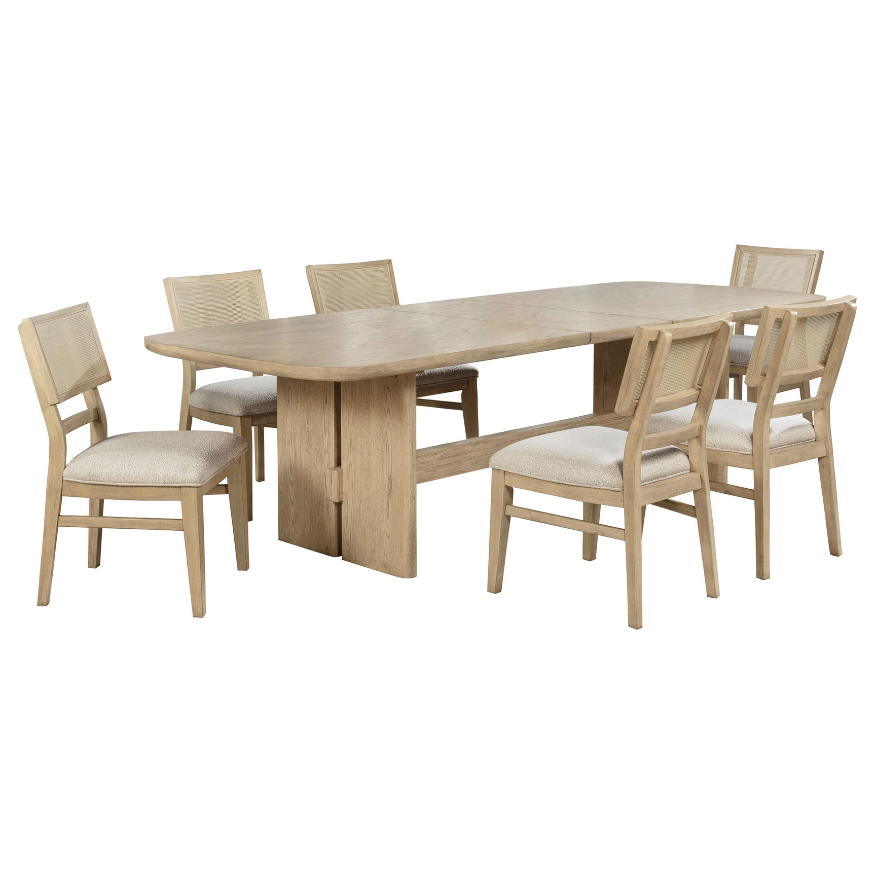 Kailani 7-piece Rectangular Wood Dining Table Set Beige Oak - Tampa Furniture Outlet