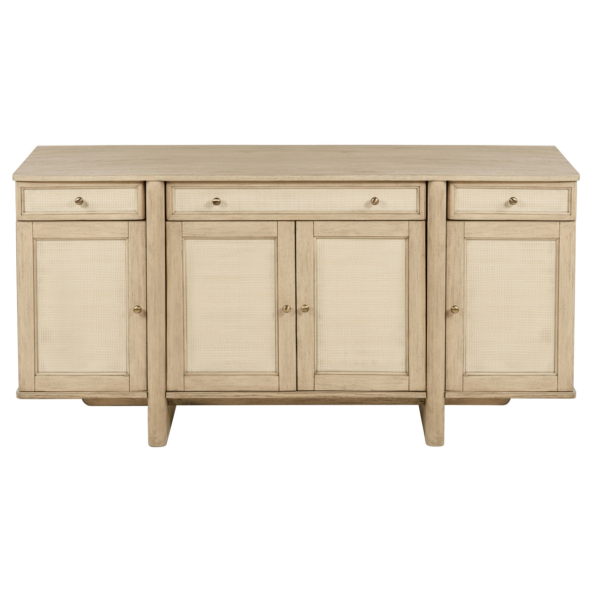 Kailani 4-door Cane Sideboard Buffet Cabinet Beige Oak