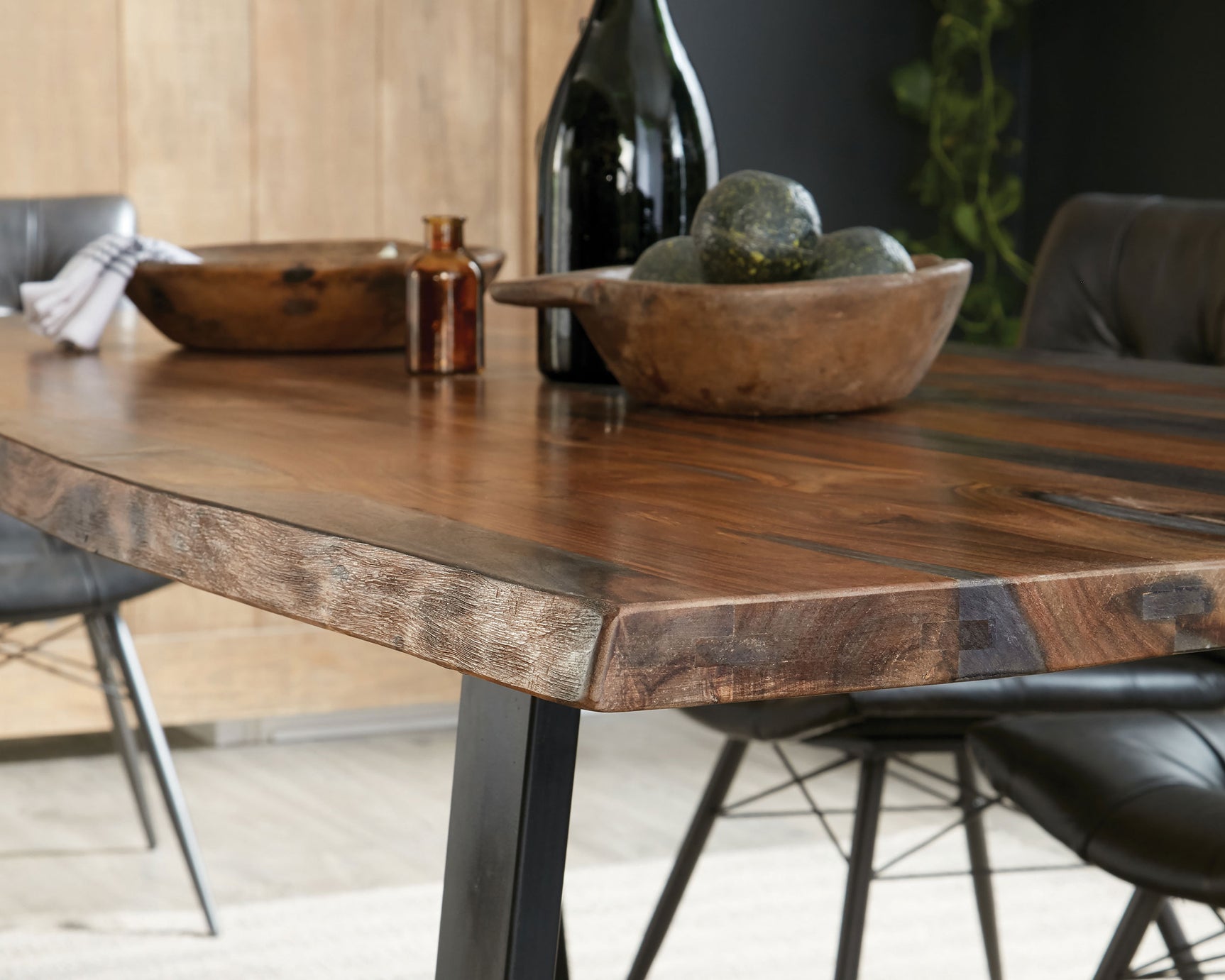 Ditman 80-inch Live Edge Dining Table Grey Sheesham - Tampa Furniture Outlet