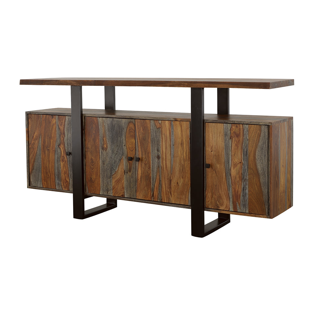 Ditman 4-door Solid Wood Sideboard Buffet Grey Sheesham - Tampa Furniture Outlet
