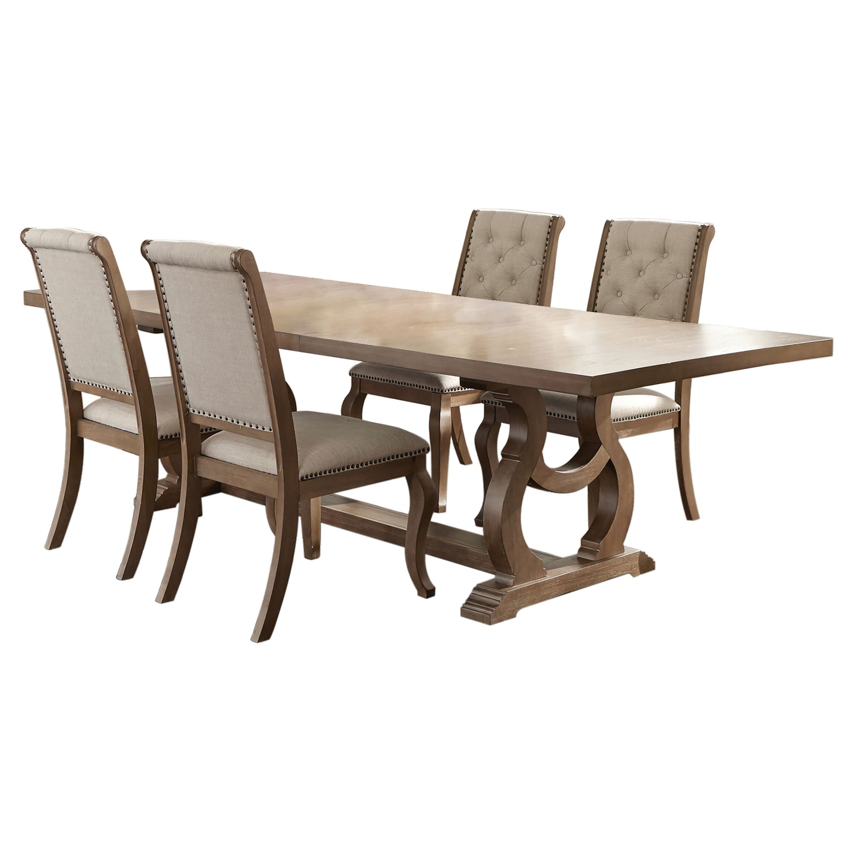 Brockway 5-piece Extension Leaf Dining Set Barley Brown - Tampa Furniture Outlet