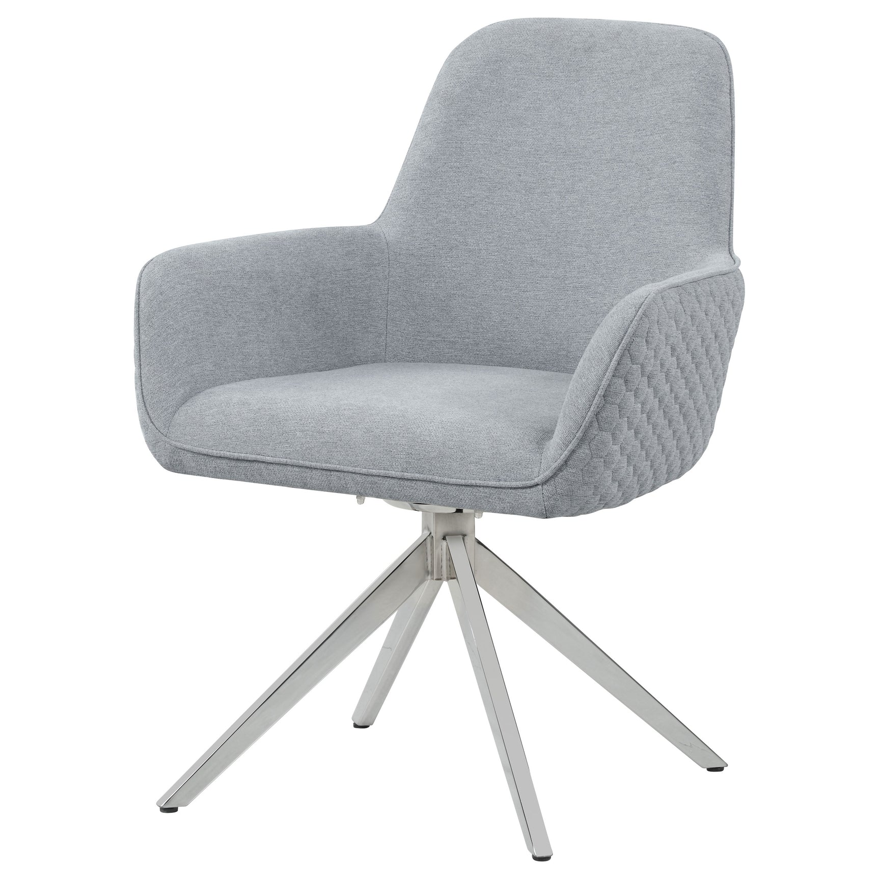 Abby Fabric Upholstered Swivel Dining Arm Chair Light Grey - Tampa Furniture Outlet