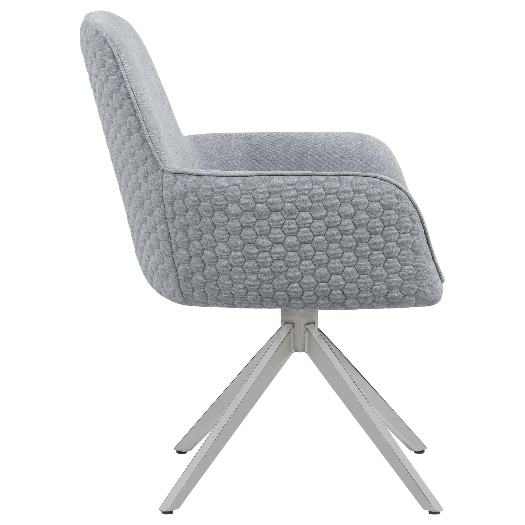 Abby Fabric Upholstered Swivel Dining Arm Chair Light Grey - Tampa Furniture Outlet