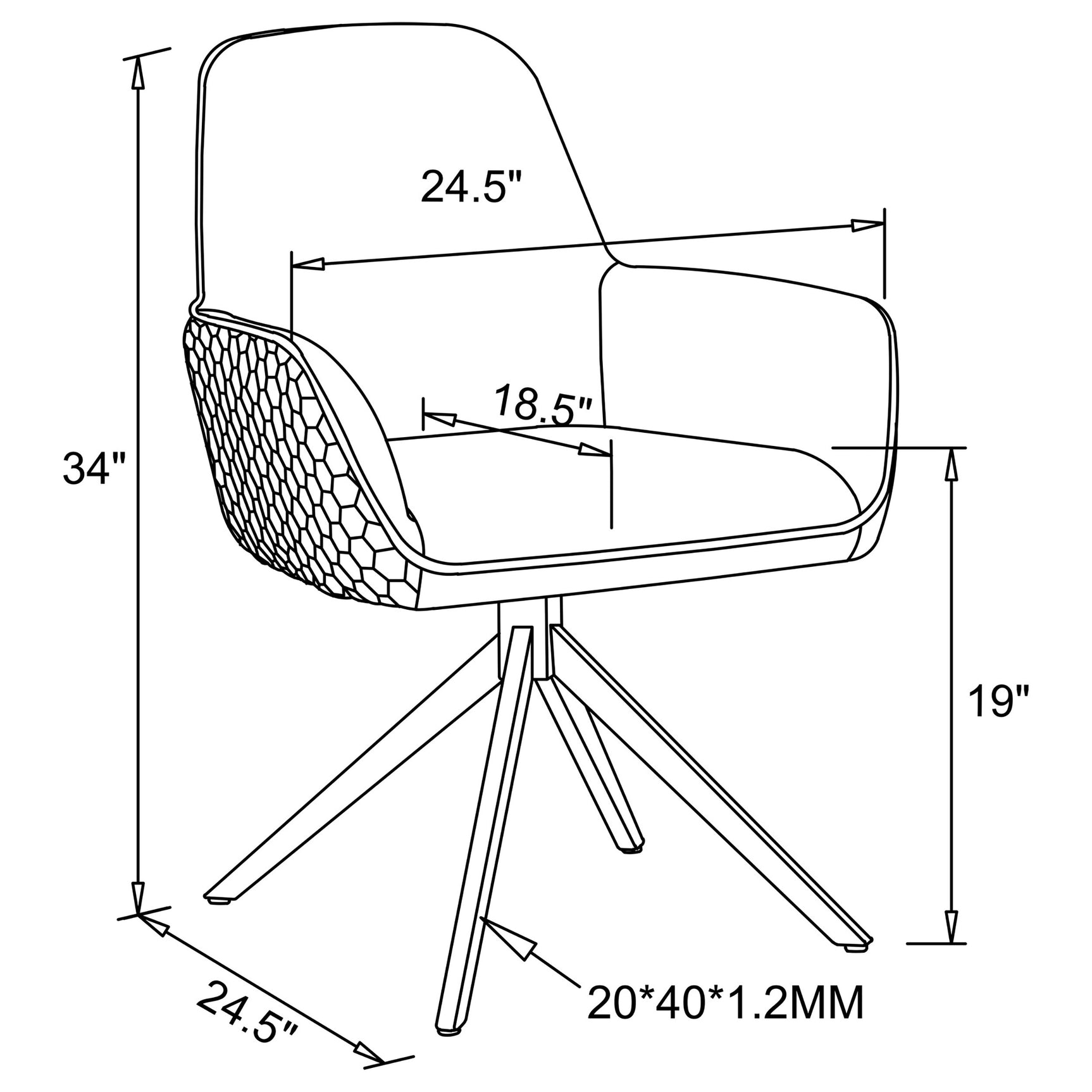 Abby Fabric Upholstered Swivel Dining Arm Chair Light Grey - Tampa Furniture Outlet