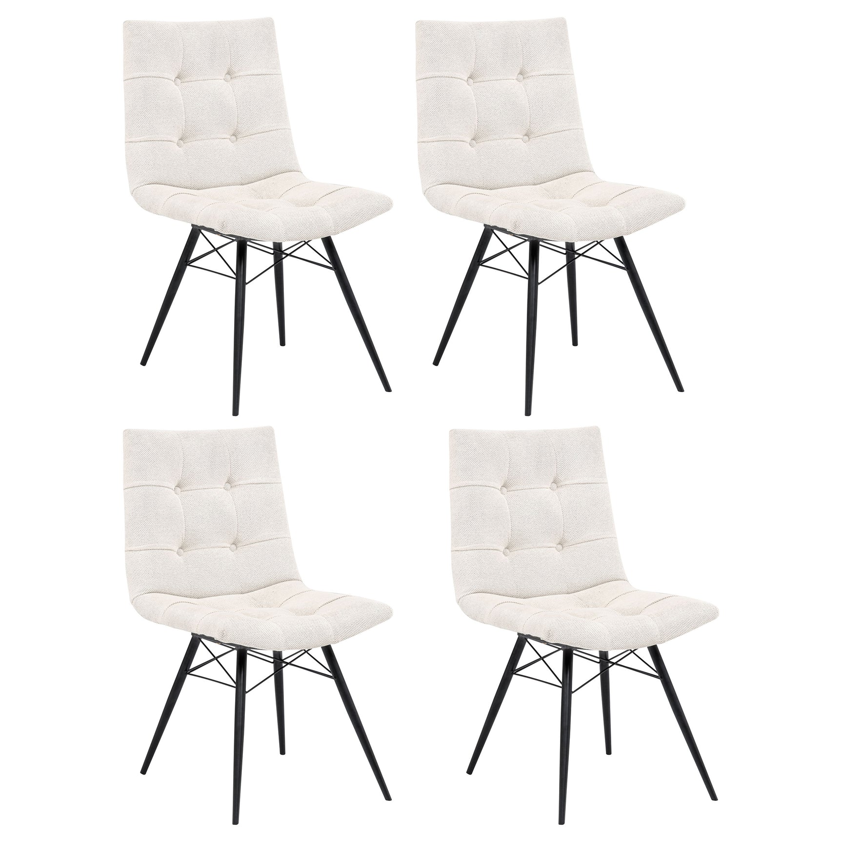 Tampa Furniture Outlet - Coaster - Aiken Fabric Upholstered Dining Side Chair Saddle Stone White (Set of 4) - 110332STN