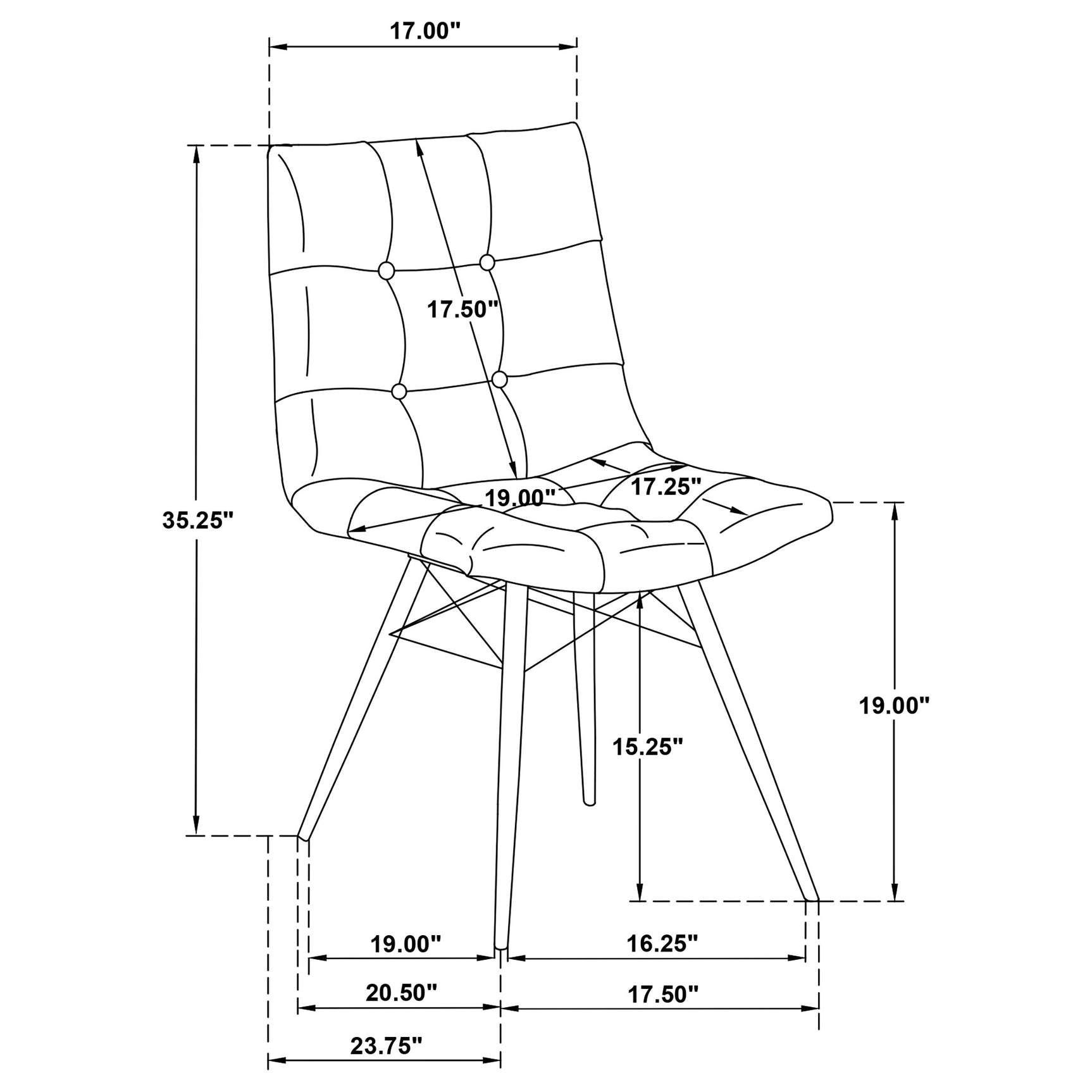 Aiken Fabric Upholstered Dining Side Chair Saddle Stone White (Set of 4)