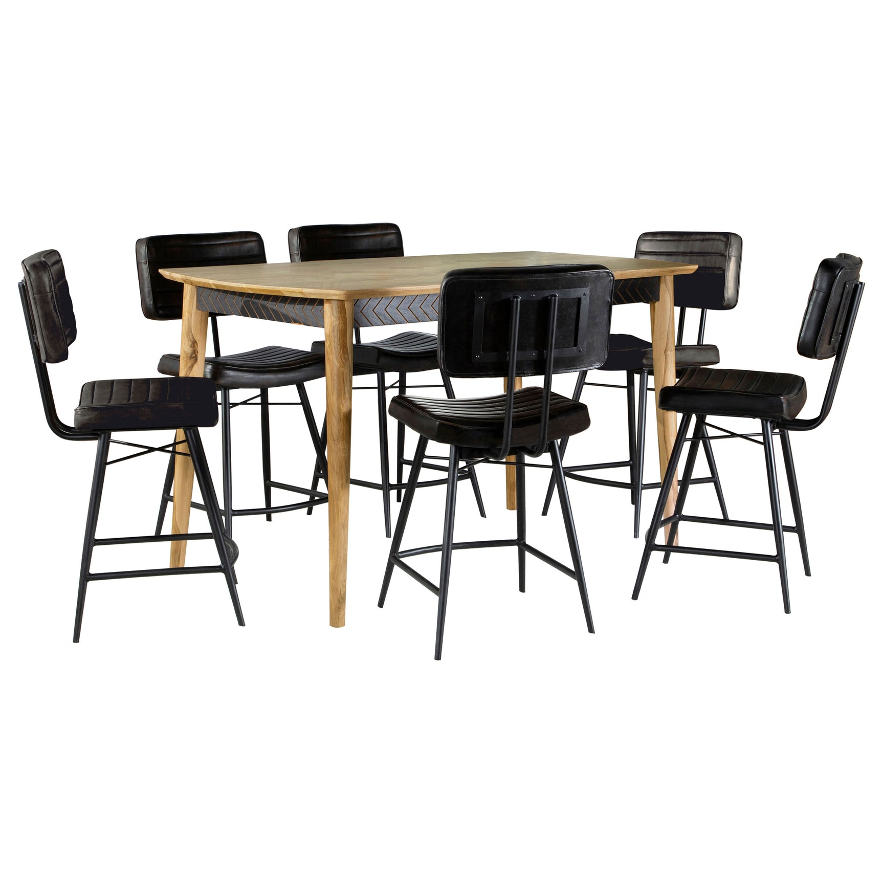 Partridge 7-piece Counter Dining Set Sheesham and Espresso - Tampa Furniture Outlet