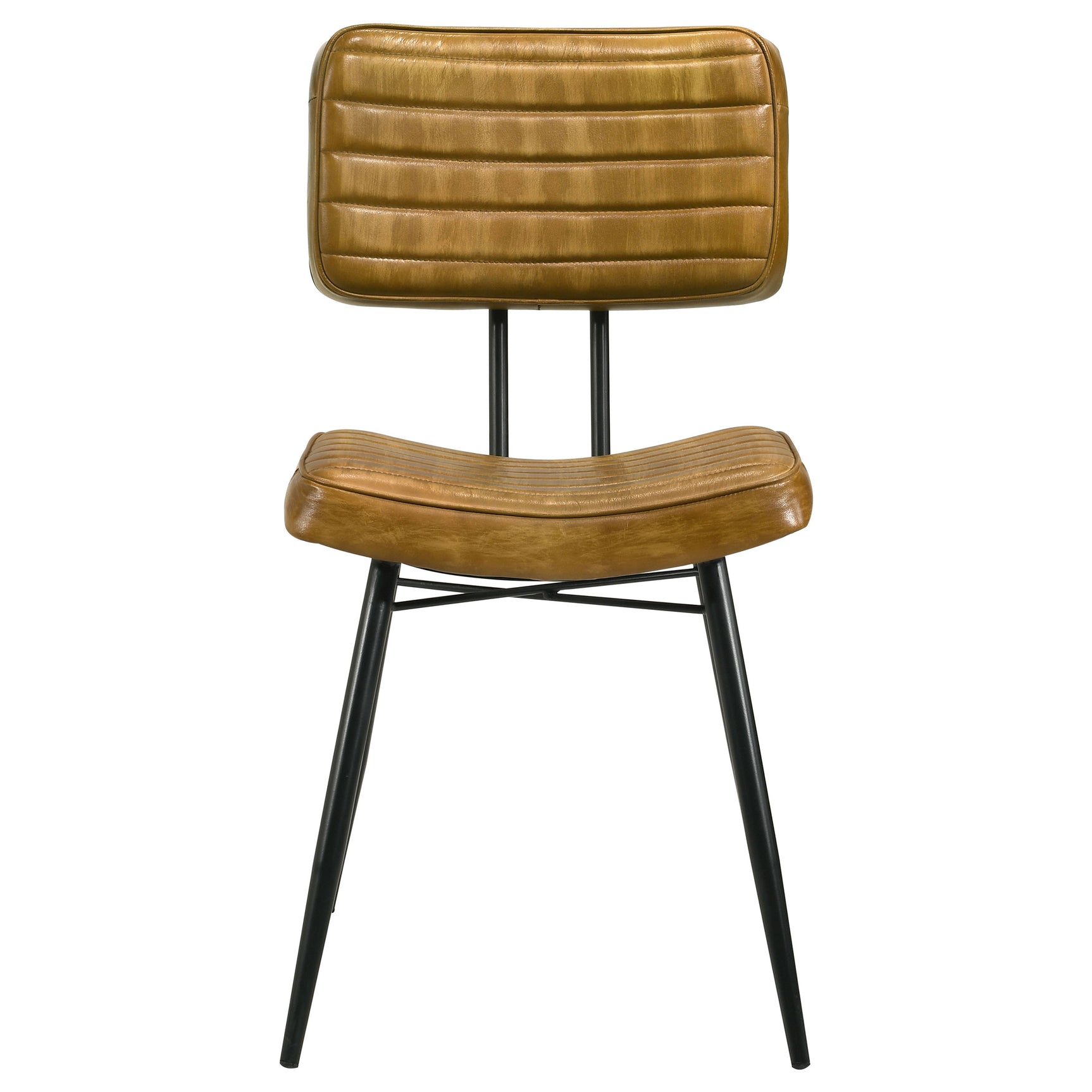 Misty Leather Upholstered Dining Side Chair Camel (Set of 2) - Tampa Furniture Outlet