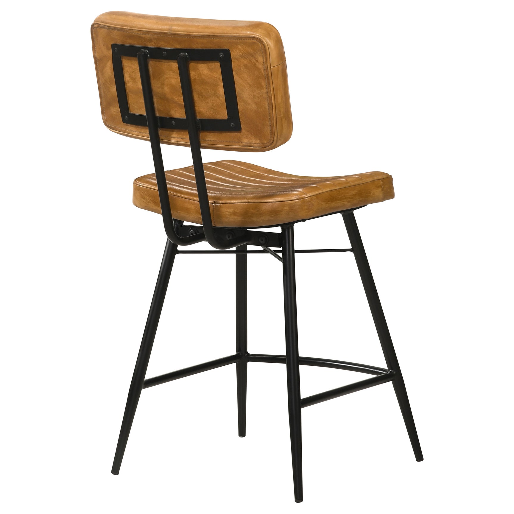 Partridge Leather Counter Chair Antique Camel (Set of 2) - Tampa Furniture Outlet