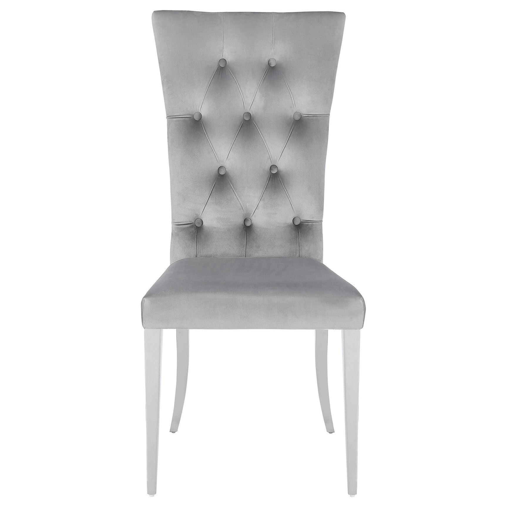 Kerwin Velvet Upholstered Dining Side Chair Grey (Set of 2) - Tampa Furniture Outlet