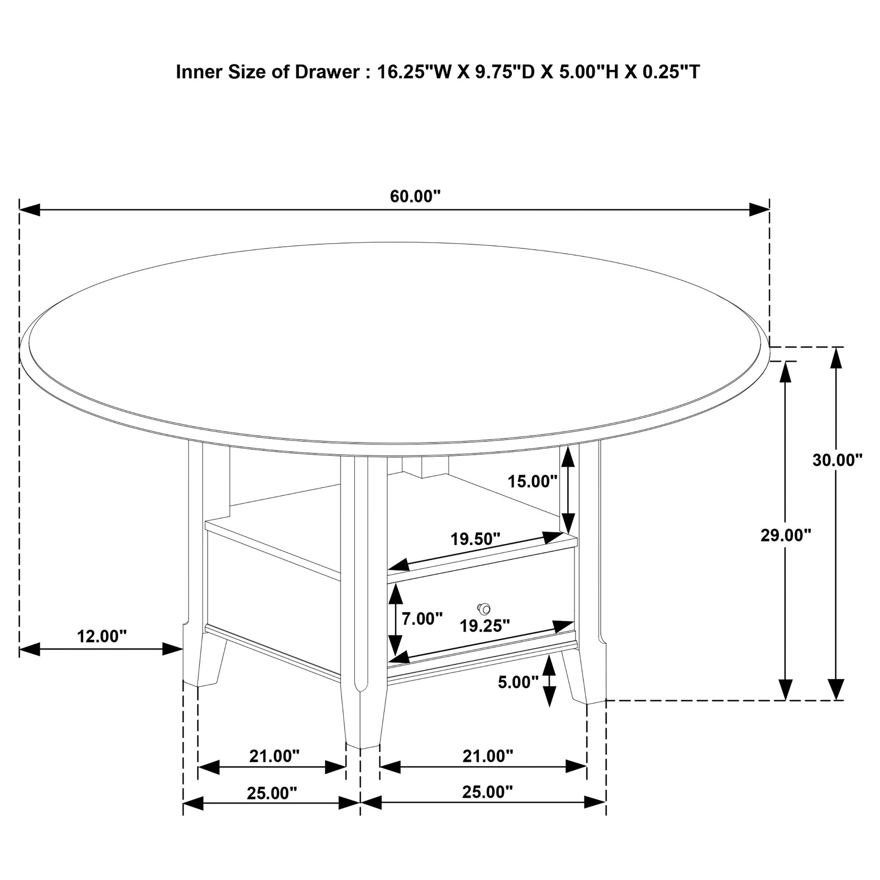 Twyla 5-piece 60-inch Round Wood Dining Table Set Dark Cocoa - Tampa Furniture Outlet