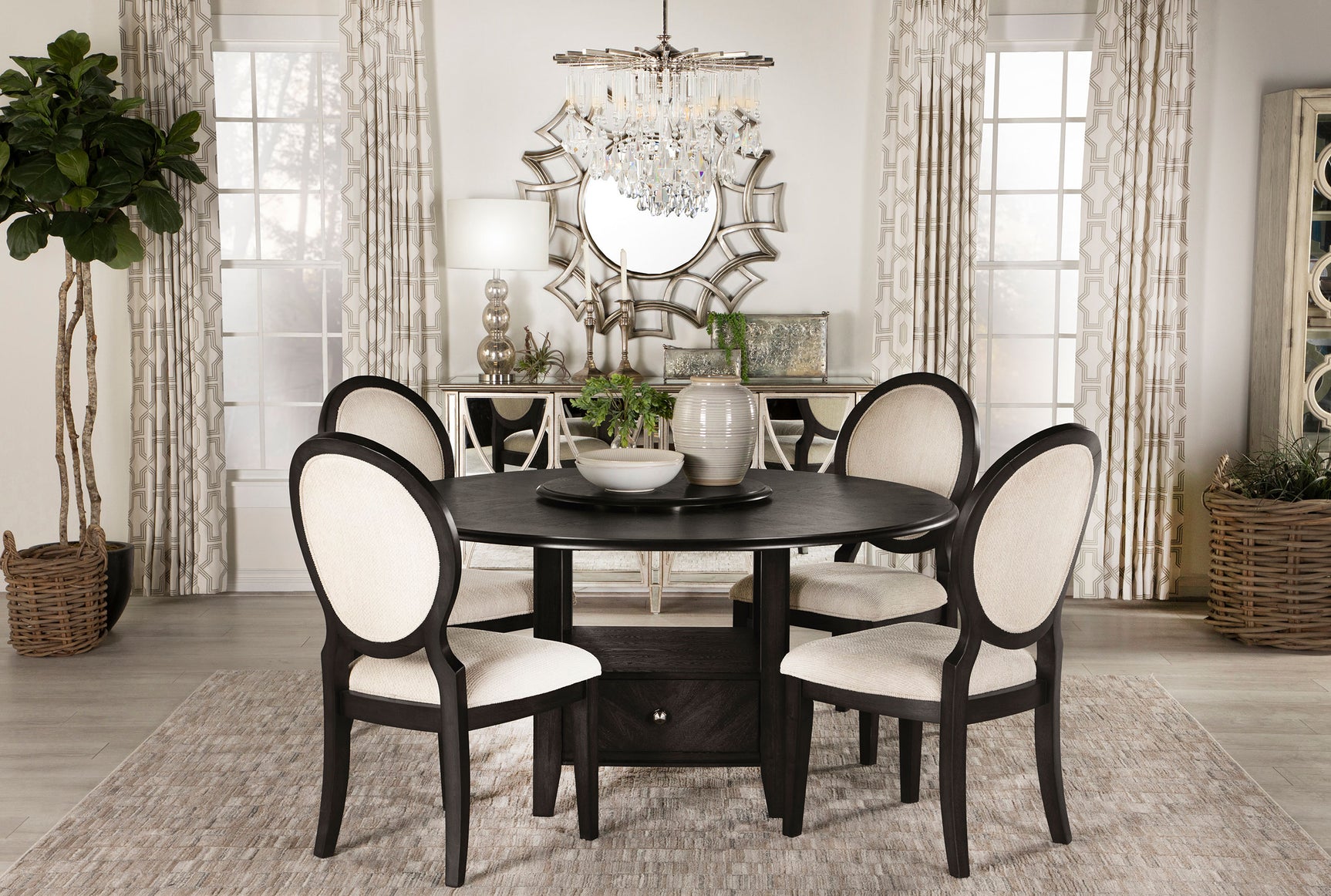 Twyla Oval Back Dining Side Chair Dark Cocoa (Set of 2) - Tampa Furniture Outlet