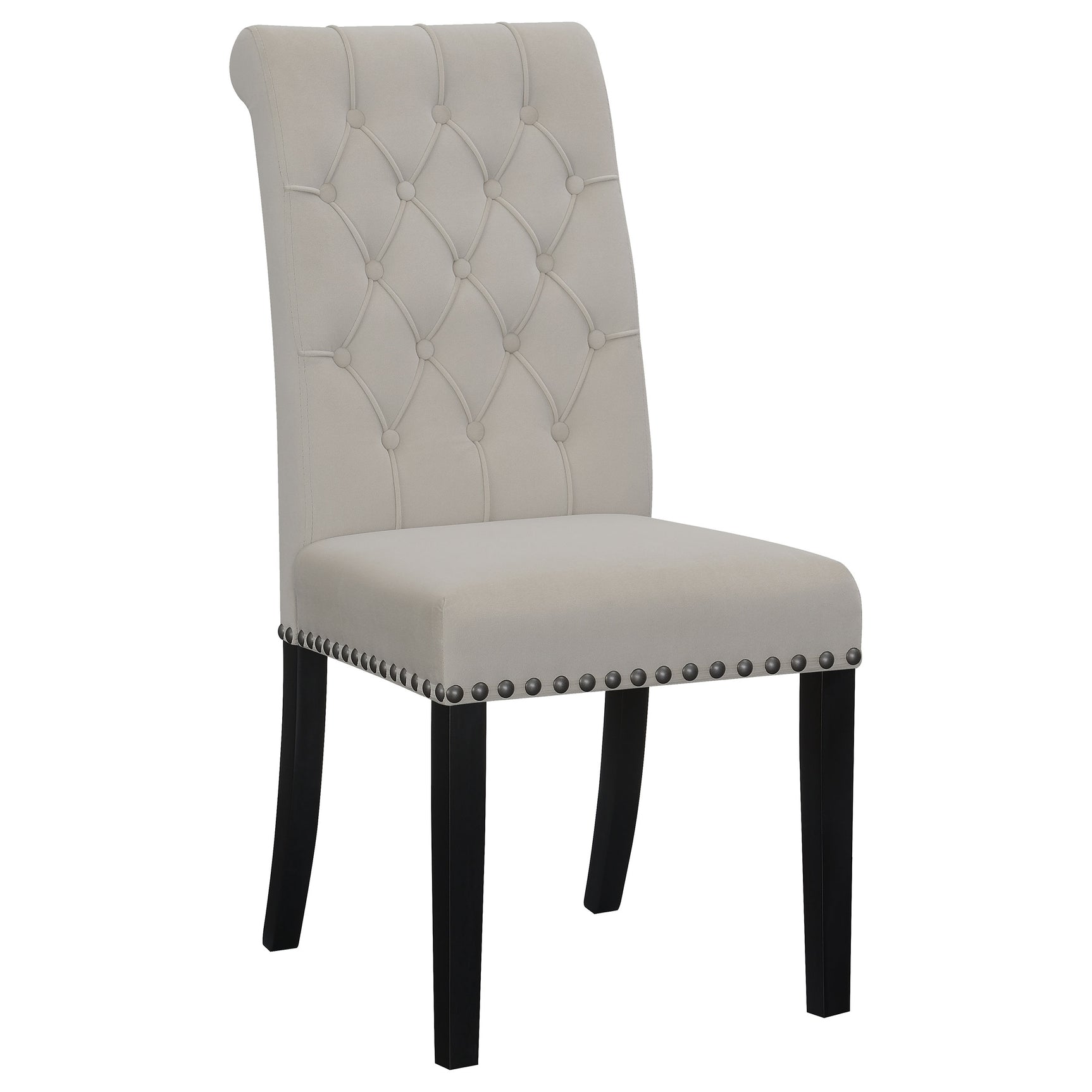 Alana Velvet Upholstered Dining Side Chair Sand (Set of 2) - Tampa Furniture Outlet