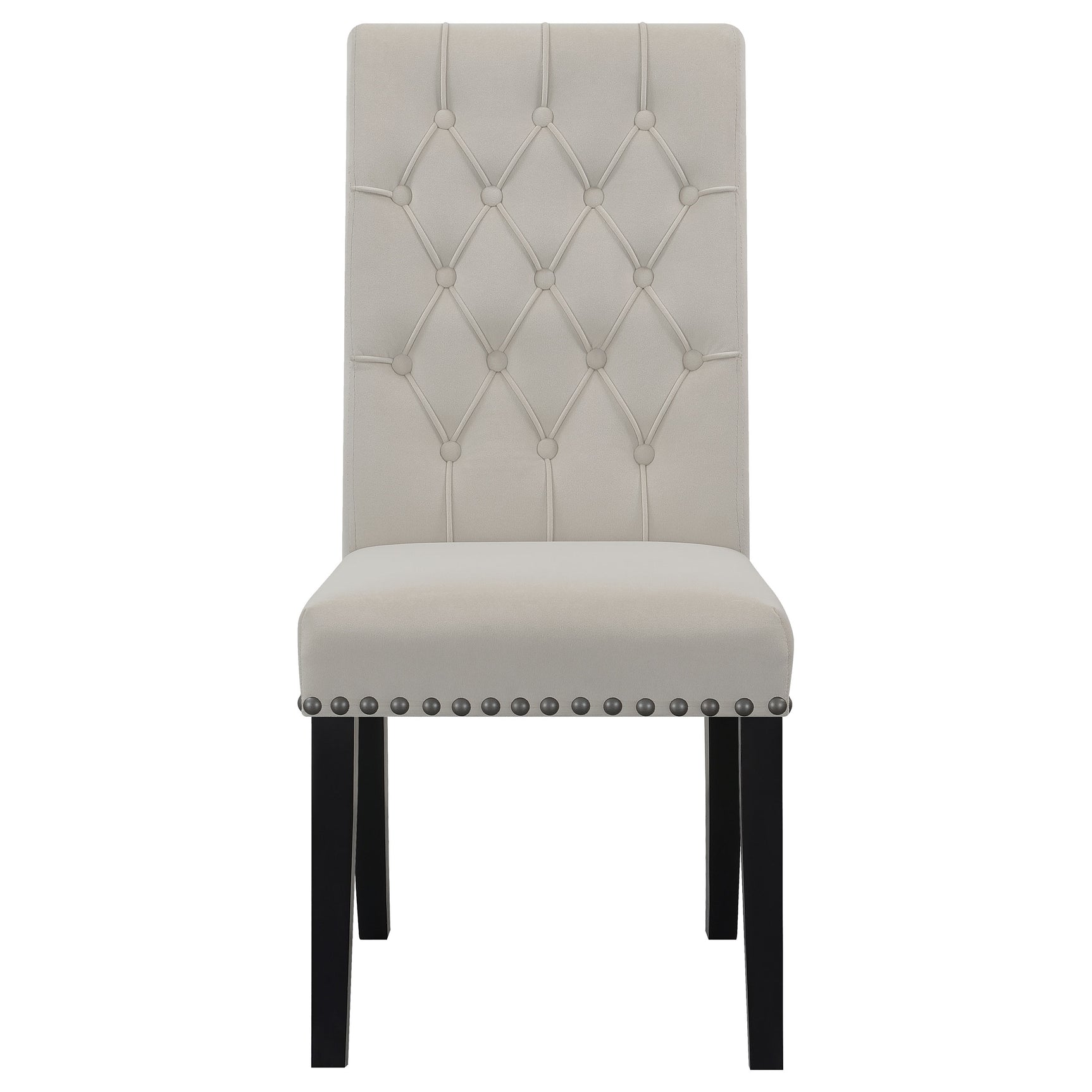 Alana Velvet Upholstered Dining Side Chair Sand (Set of 2) - Tampa Furniture Outlet