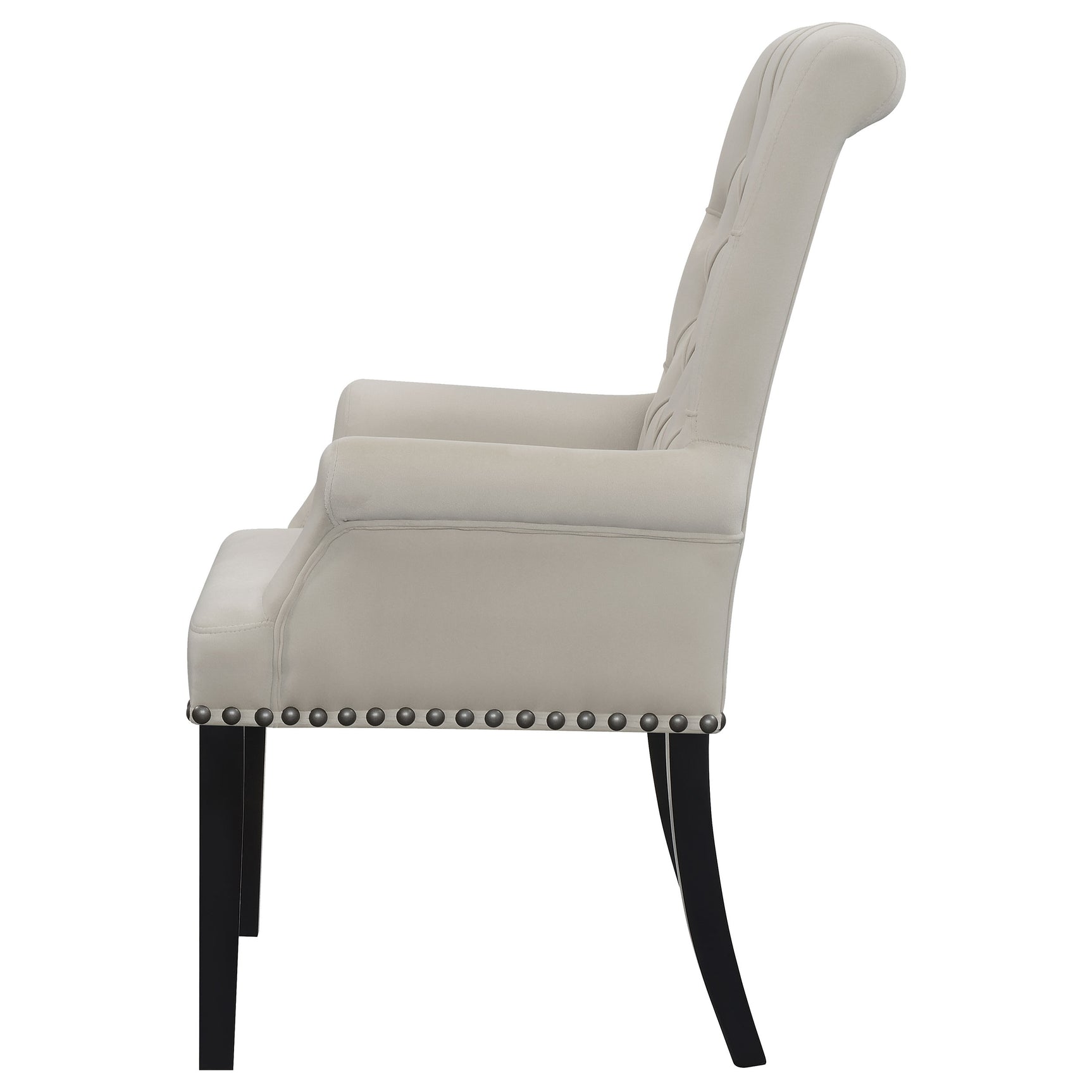 Alana Velvet Upholstered Dining Arm Chair Sand - Tampa Furniture Outlet