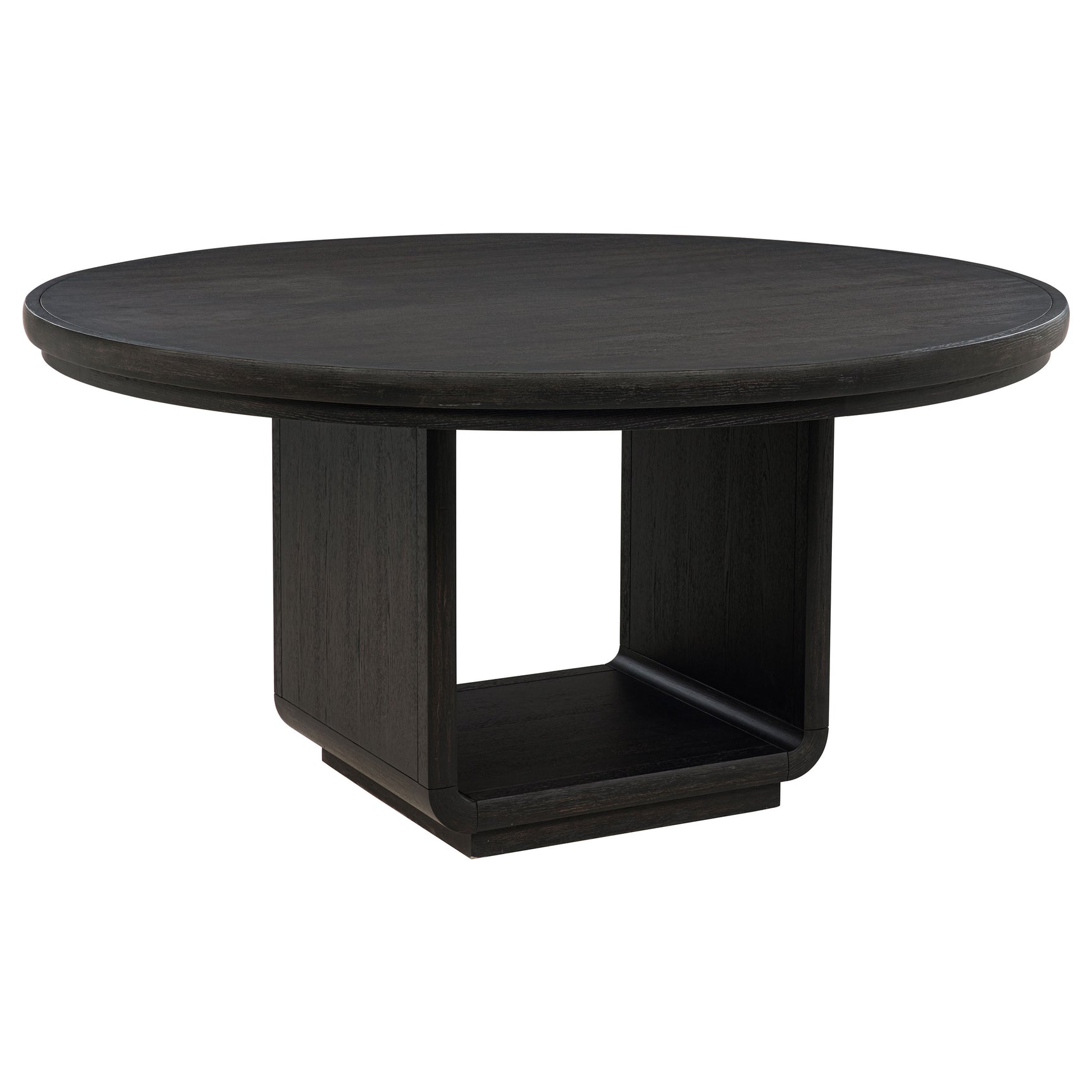 Tampa Furniture Outlet - Coaster - Leandro 60-inch Round Dining Table Burnished Black - 115390