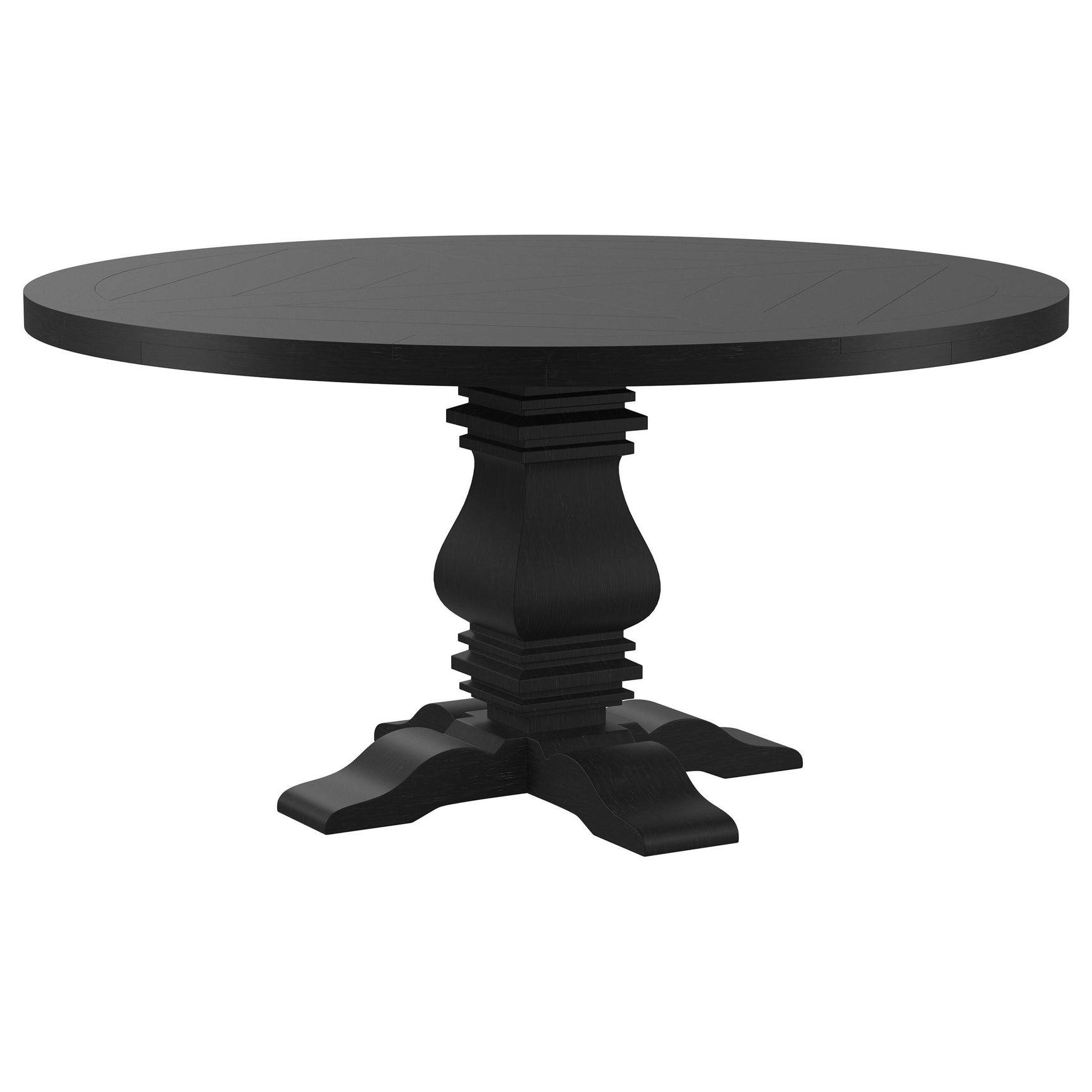Tampa Furniture Outlet - Coaster - Florence Round 60-inch Pedestal Base Dining Table Black - 115530