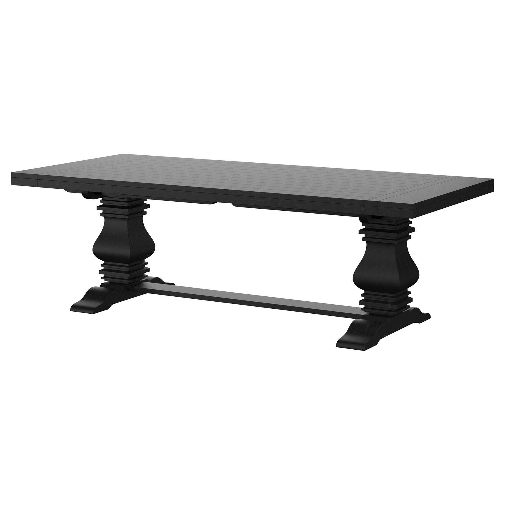Florence 126-inch Extension Dining Table Distressed Black - Tampa Furniture Outlet