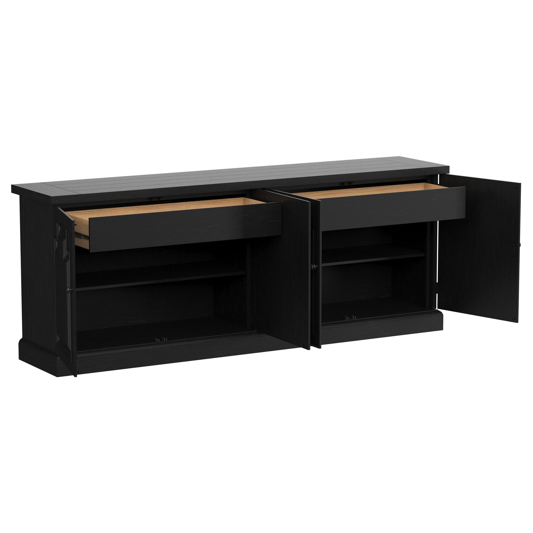 Florence 4-door Dining Sideboard Buffet Distressed Black - Tampa Furniture Outlet