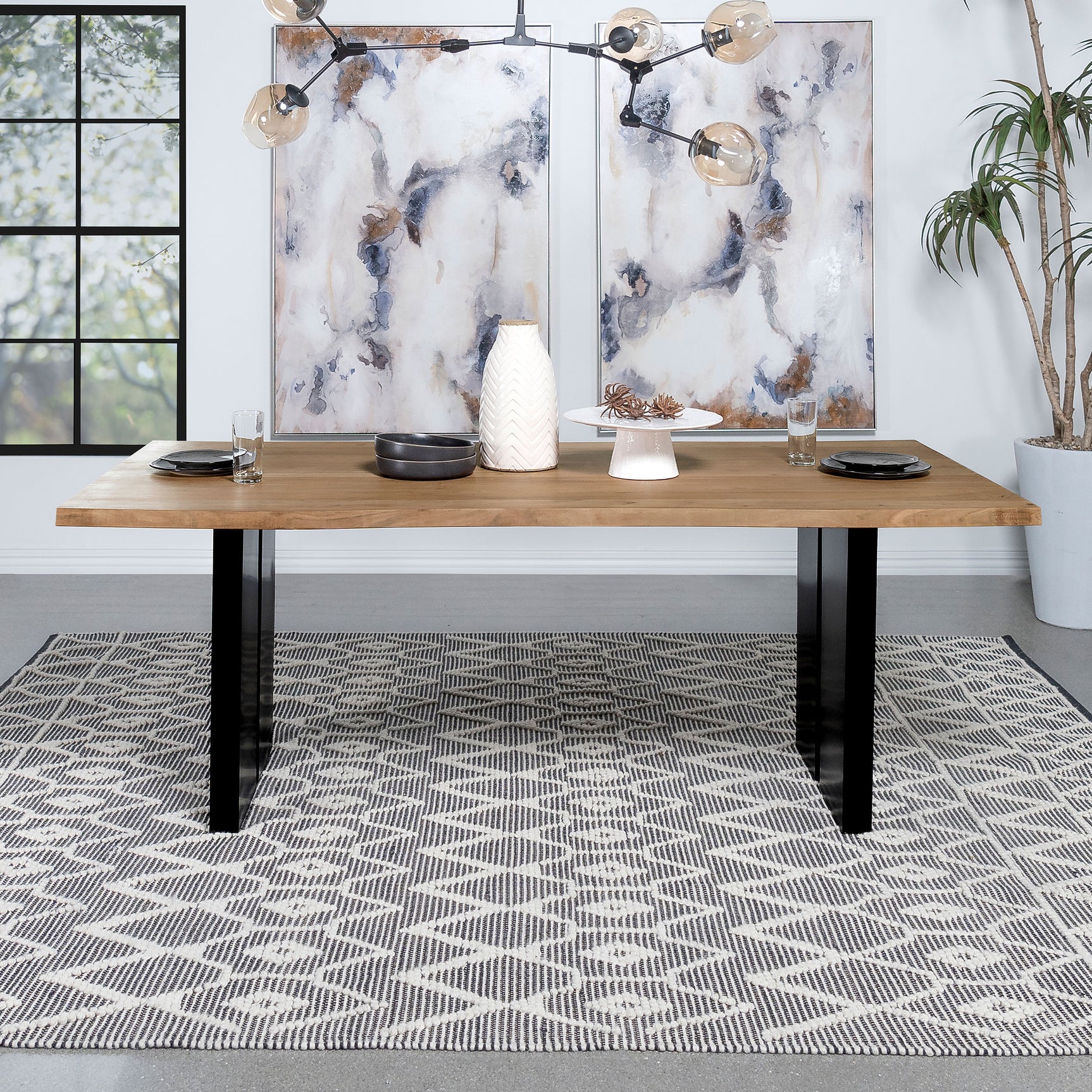 Bradshaw 80-inch Live Edge Wood Dining Table Natural Acacia - Tampa Furniture Outlet