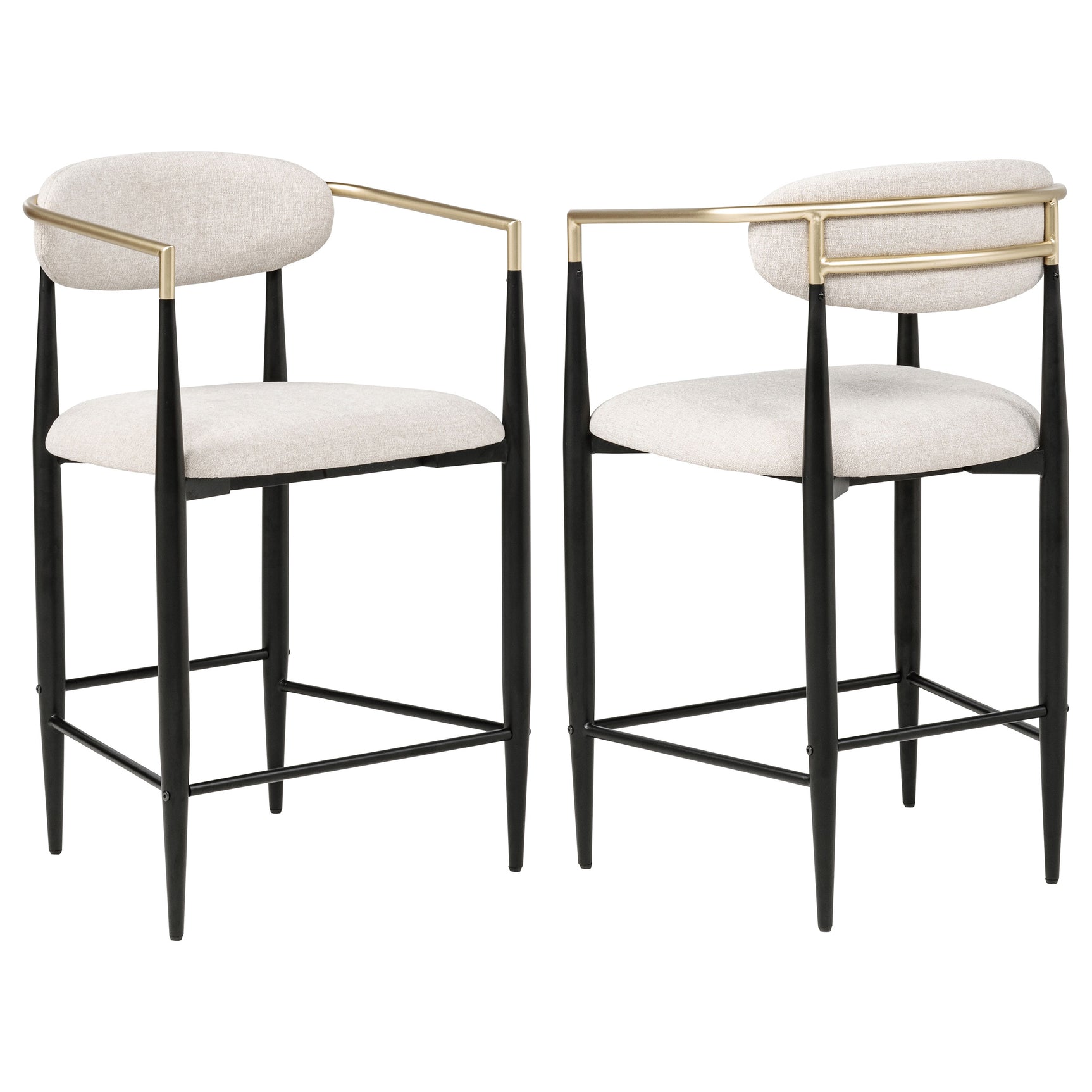 Tampa Furniture Outlet - Coaster - Tina Fabric Upholstered Counter Chair Beige (Set of 2) - 121184