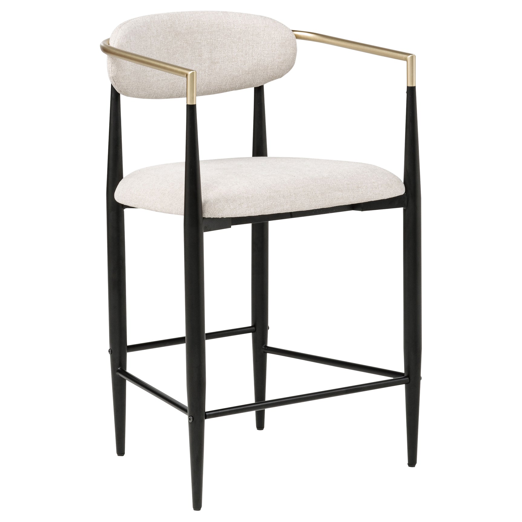 Tina Fabric Upholstered Counter Chair Beige (Set of 2) - Tampa Furniture Outlet