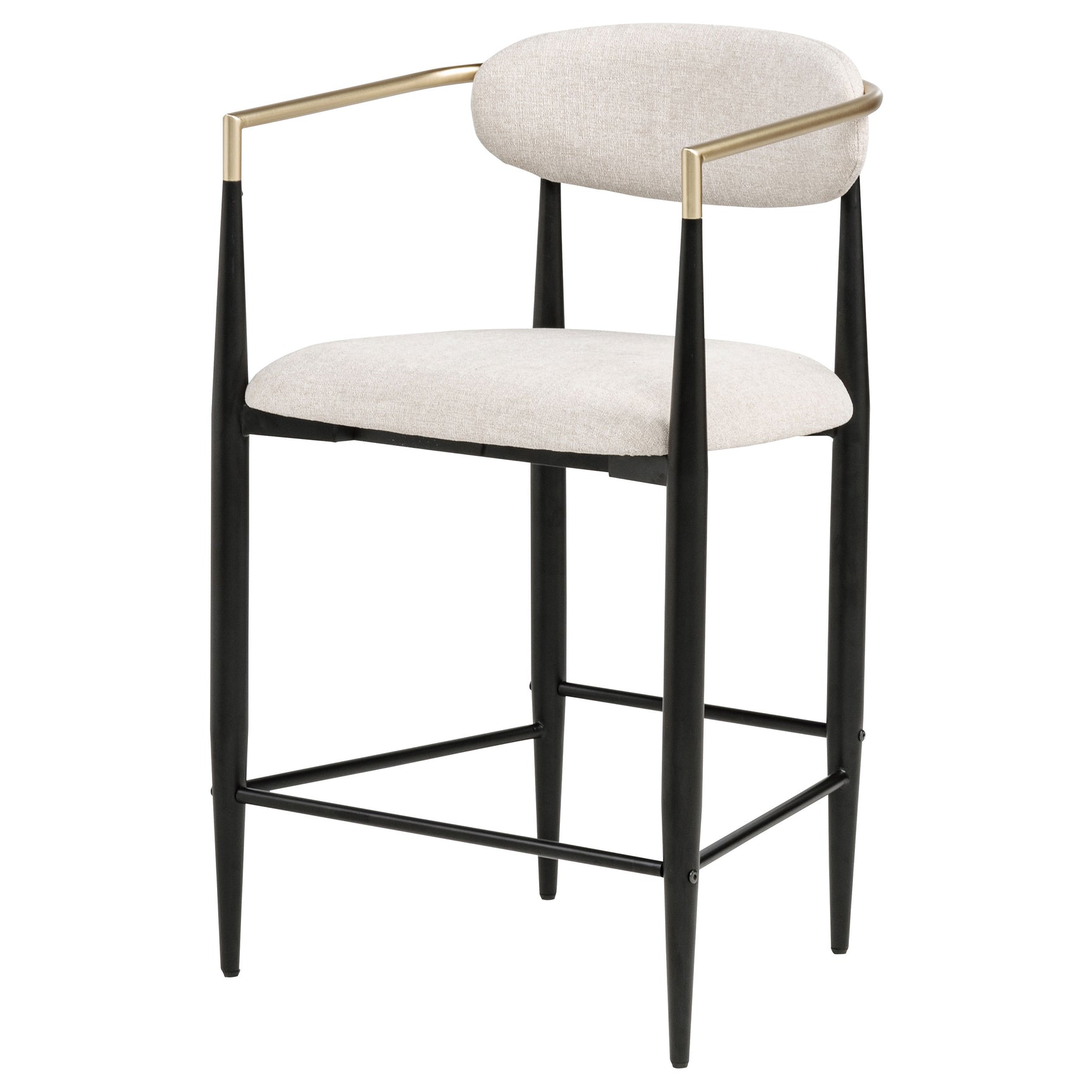 Tina Fabric Upholstered Counter Chair Beige (Set of 2) - Tampa Furniture Outlet